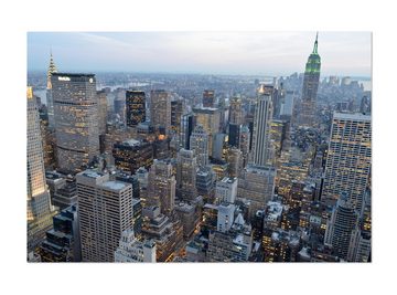 wandmotiv24 Leinwandbild New York Skyview, Städte (1 St), Wandbild, Wanddeko, Leinwandbilder in versch. Größen