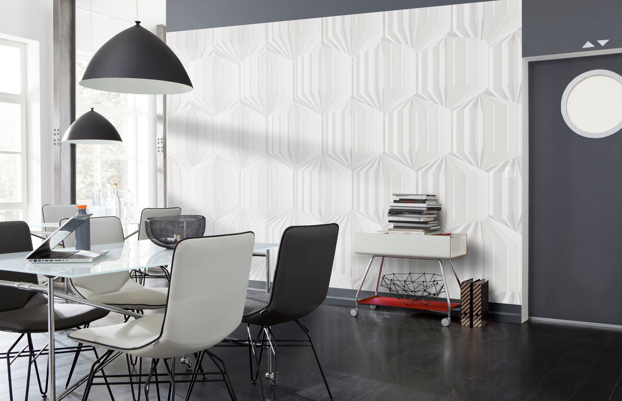 Komar Fototapete Vlies - Origami - Größe 368 x 248 cm, glatt, bedruckt, (Packung, 1 St., Vlies Fototapete), Wohnzimmer, Schlafzimmer