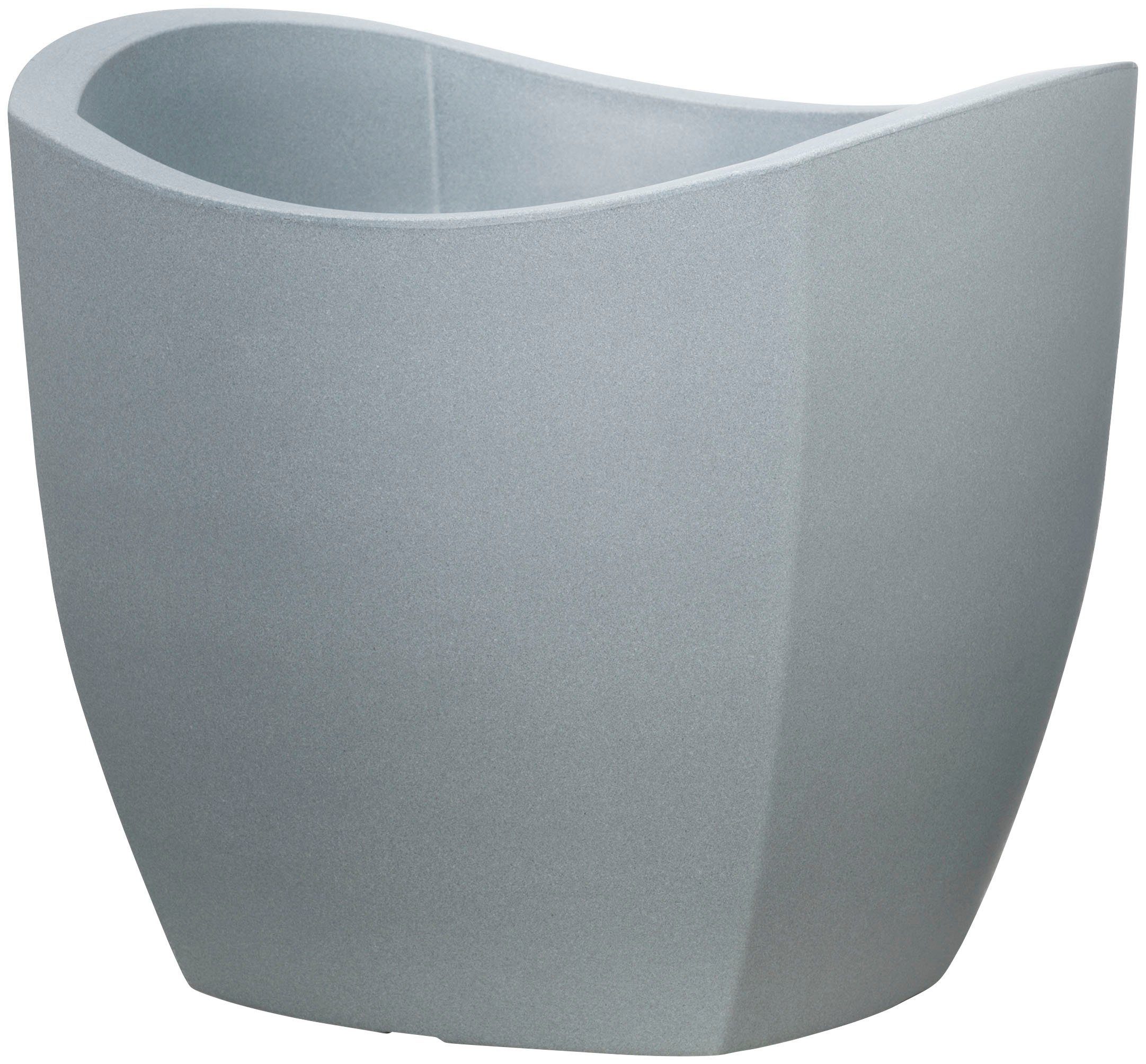 Scheurich Blumentopf 40/256 GLOBE stony WAVE grau CUBO