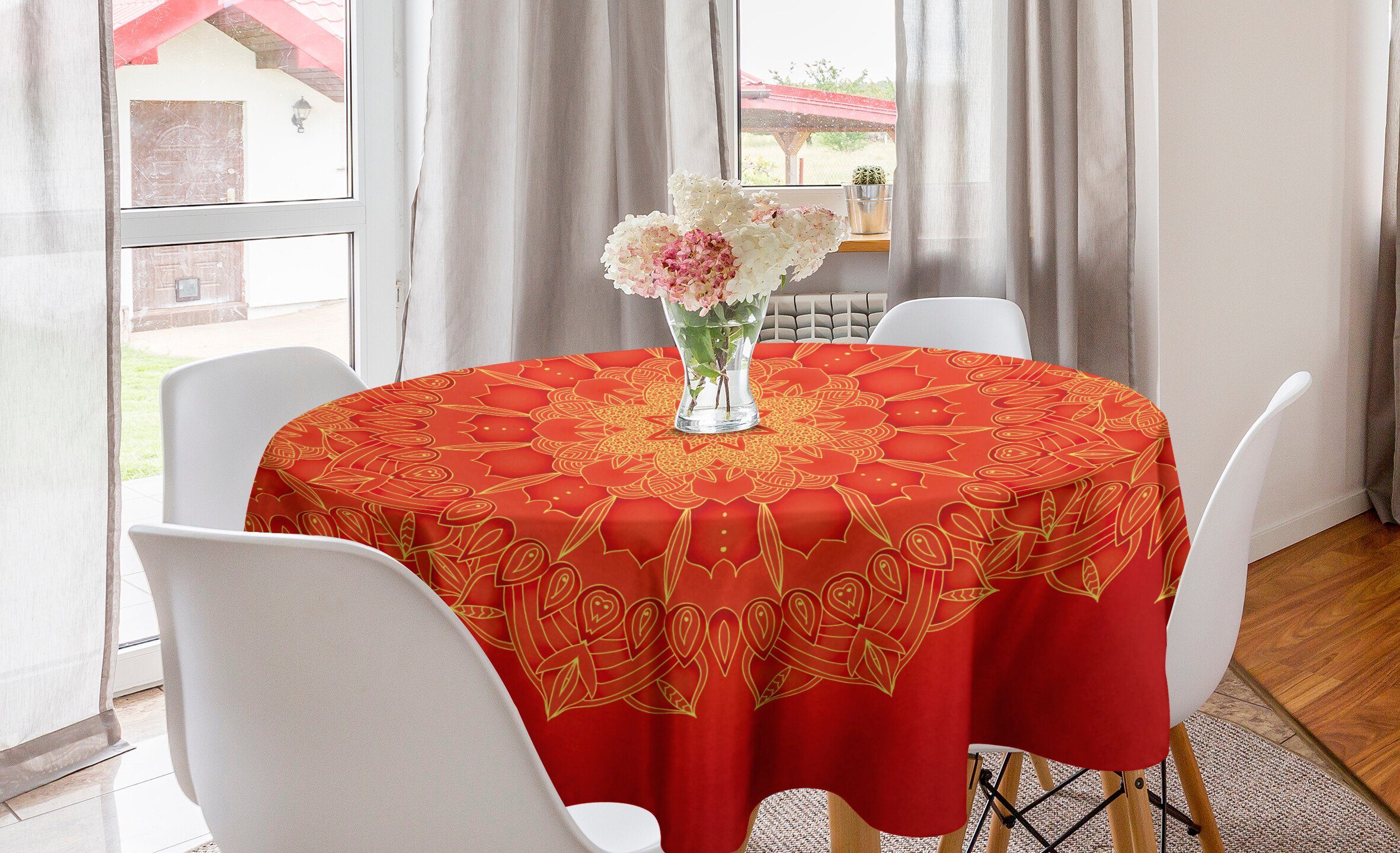 Küche Tischdecke für Esszimmer Tischdecke Komplexe Abdeckung Mandala Dekoration, Exposure-Wirbel Kreis Abakuhaus