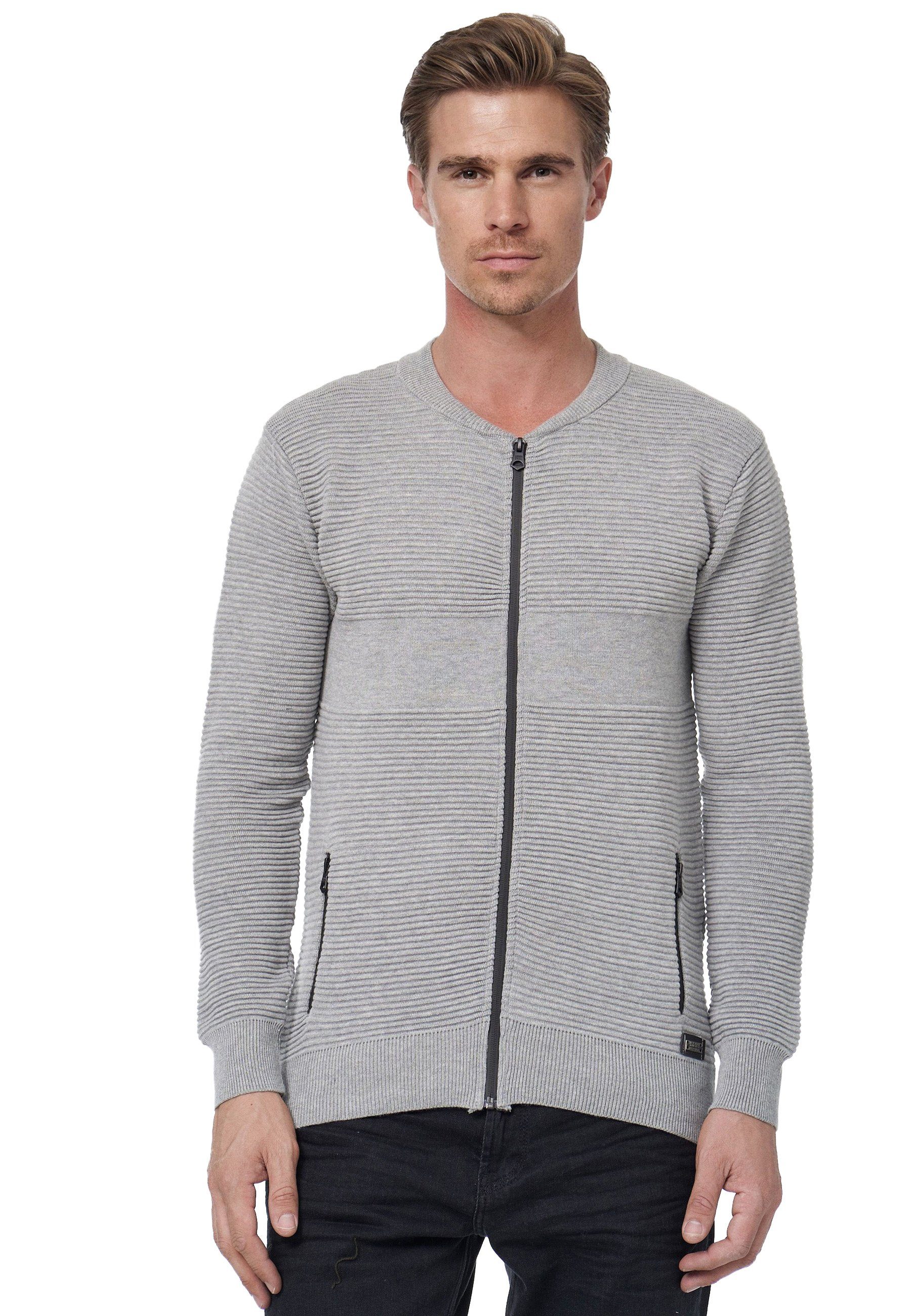 Rusty Neal Strickjacke im trendigen Ripp-Design günstig online kaufen