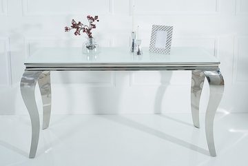 riess-ambiente Konsolentisch MODERN BAROCK 145cm weiß / silber (Einzelartikel, 1-St), Flur · Opalglas · Edelstahl · eckig · Wohnzimmer