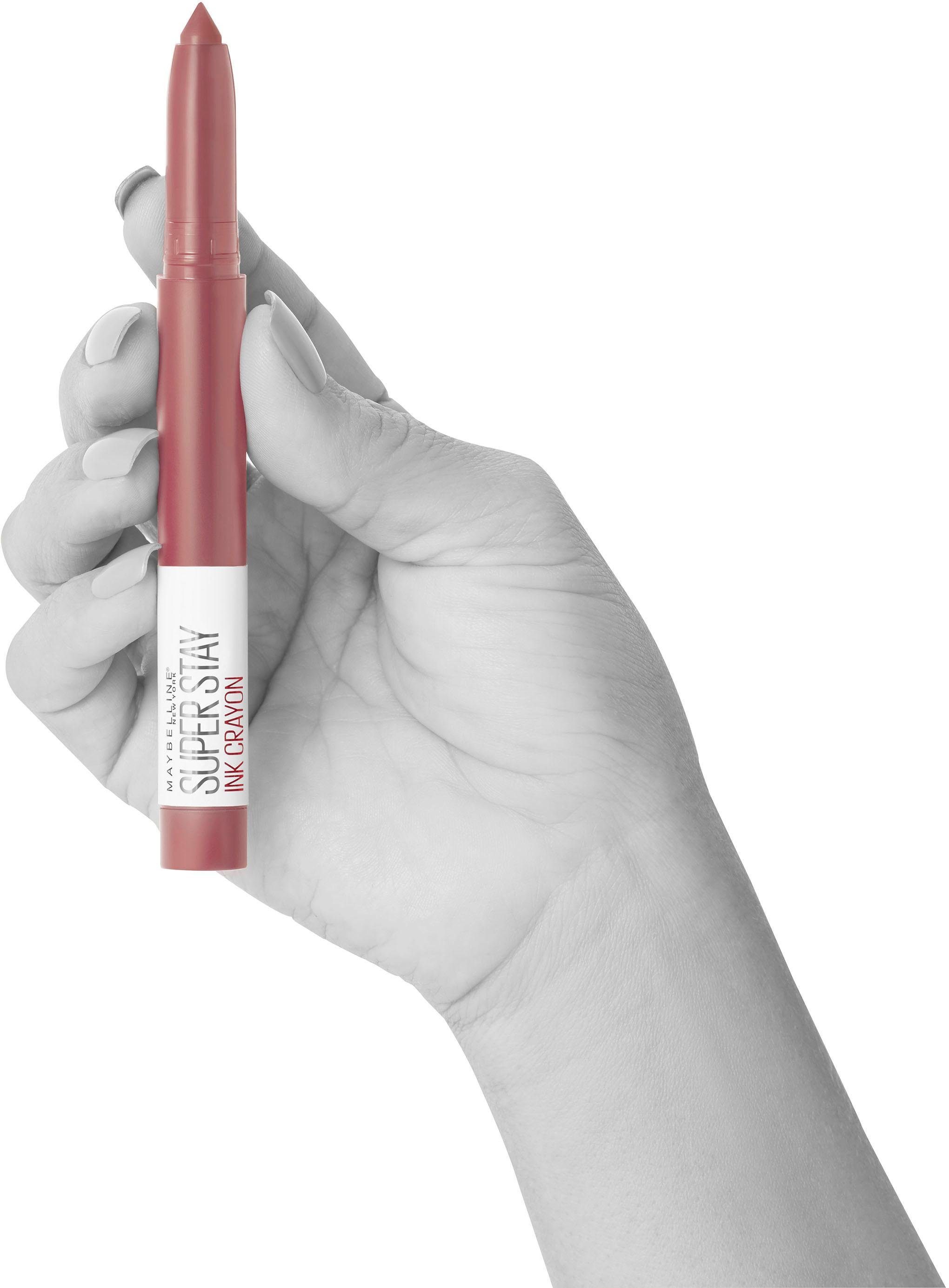 MAYBELLINE NEW YORK Lippenstift SUPER STAY INK CRAYON, matter Lippenstift in klassisch origineller Stiftform