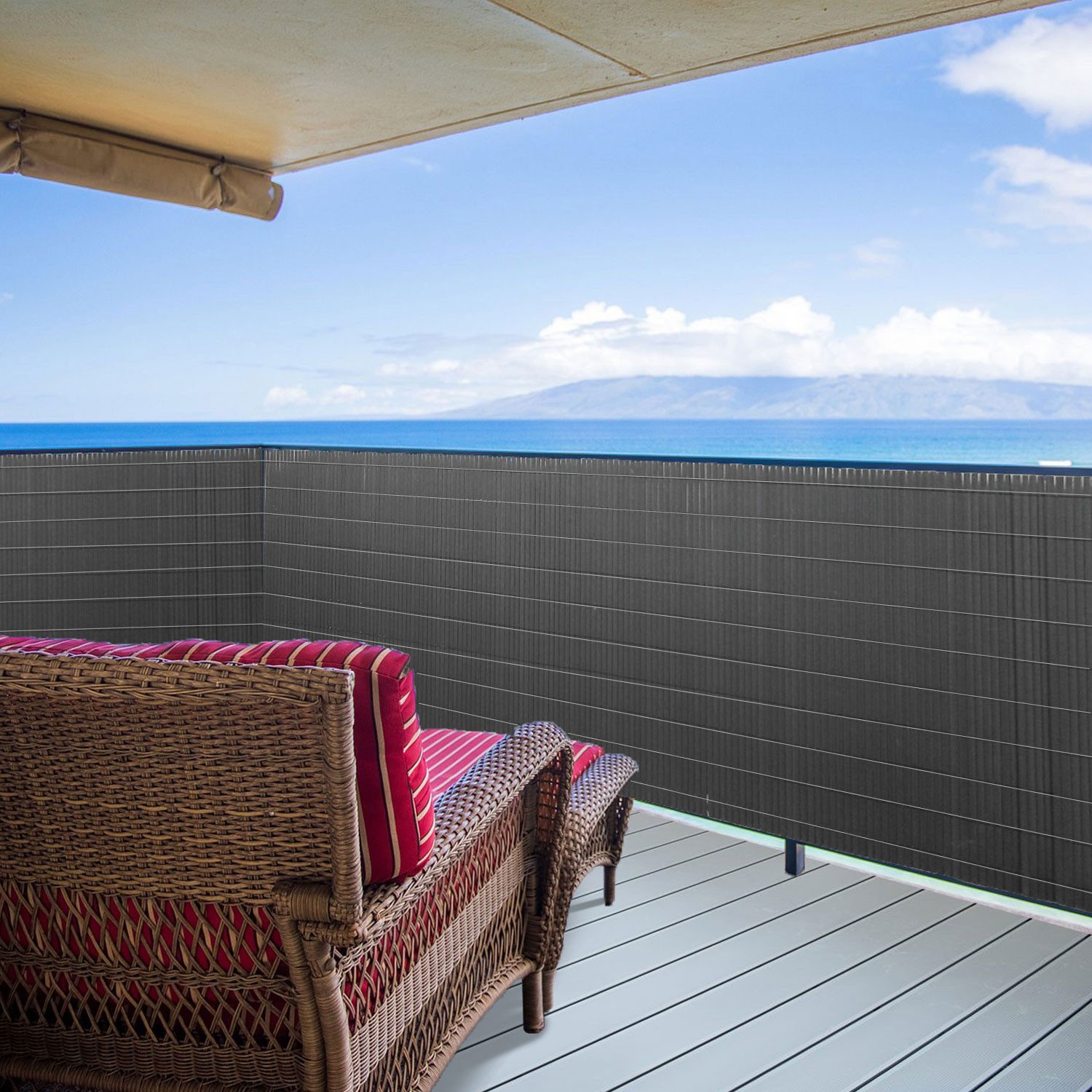 urfence Sichtschutzzaunmatten 80x300 Sichtschutz Balkon PVC Sichtschutzmatte, Garten Windschutz Terrasse