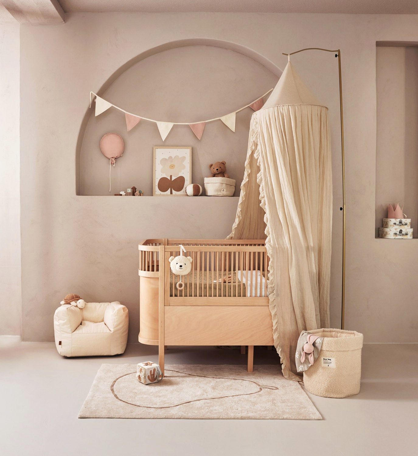 Jollein Wimpelkette Kinderzimmer Stoffwimpelkette 2m