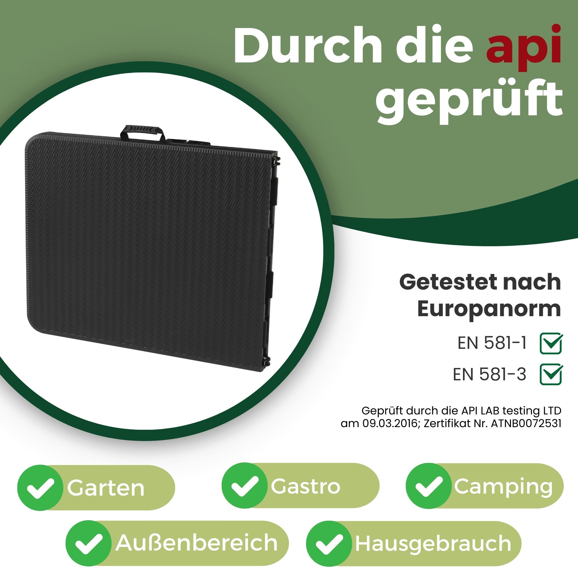 Albatros International Bierzeltgarnitur Albatros Bierzeltgarnitur Rattan – robuste Biertischgarnitur, (für bis zu 10 Personen), Klappbar und hohe Tragkraft – Set aus 2x Bierbank und 1x Biertisch