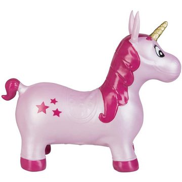 Idena Hüpftier Einhorn, Pink mit Sternen, mit Luftpumpe