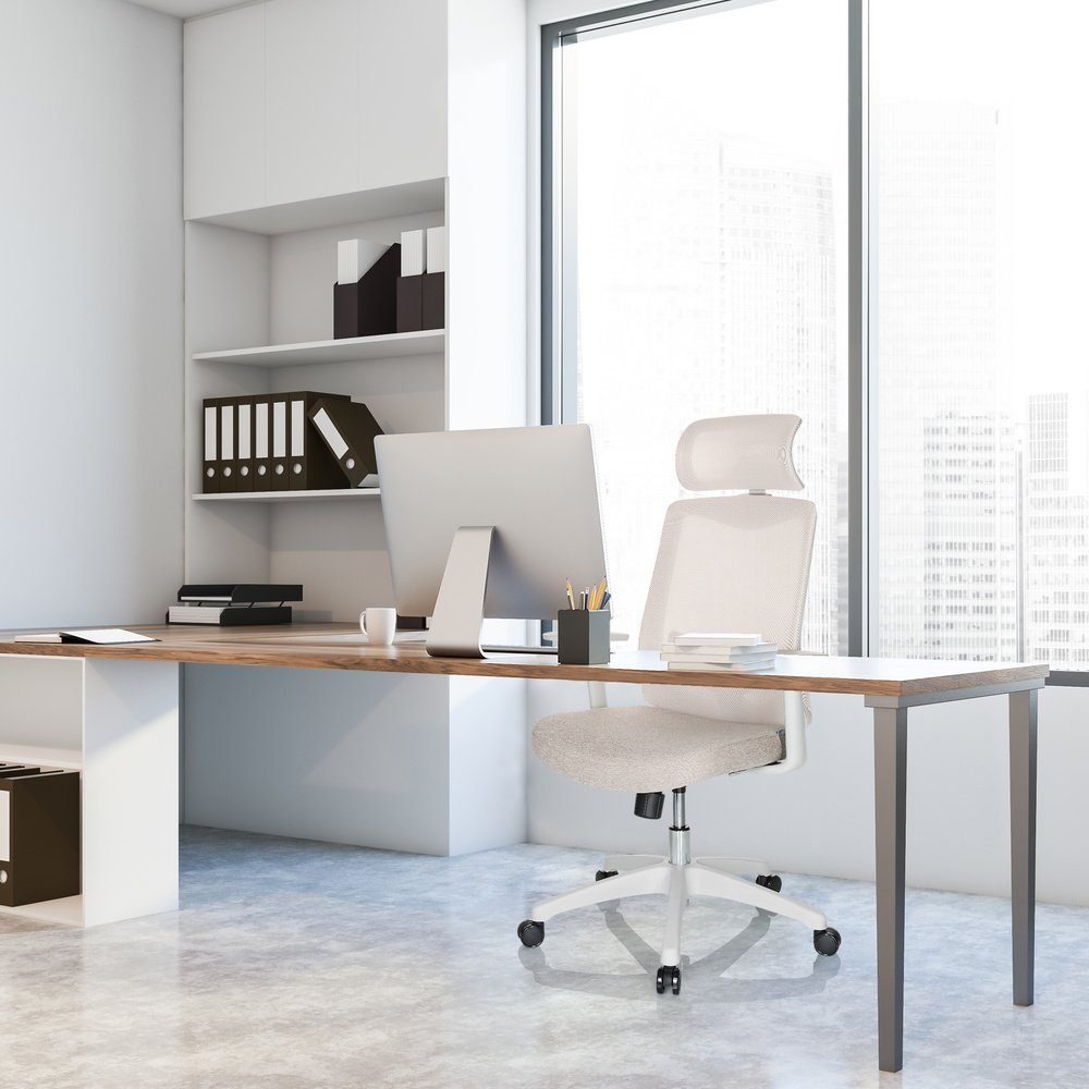 ergonomisch Bürostuhl MIKEO Drehstuhl hjh OFFICE Home Schreibtischstuhl (1 St), W Office Stoff/Netzstoff