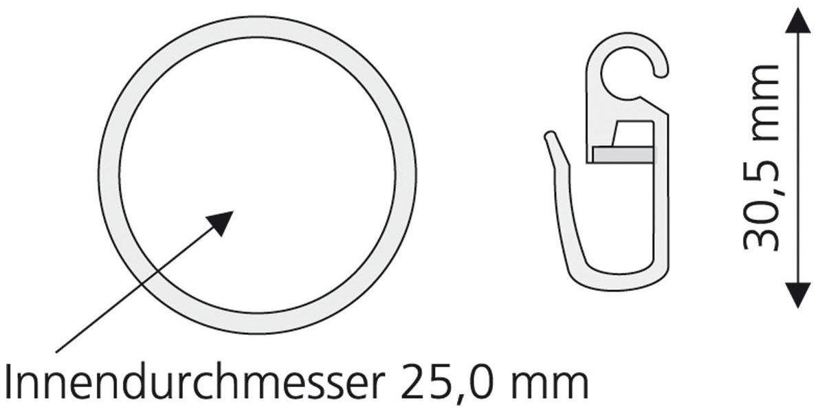 Liedeco Gardinenring, Gardinenstangen, (Set, 8-St., mit günstig online kaufen