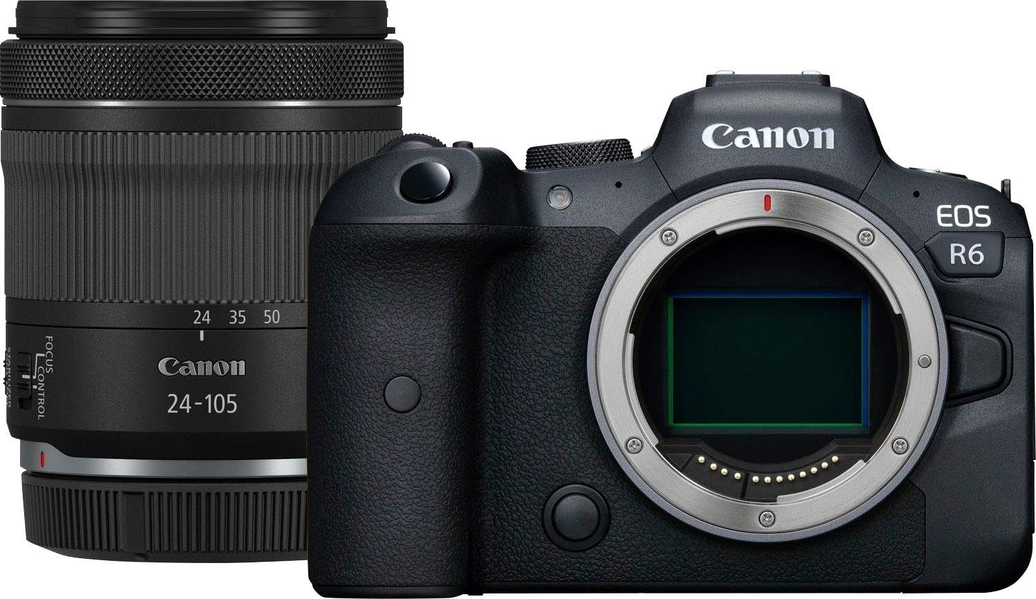 Canon EOS R6 Gehäuse + IS 24-105mm (RF RF Systemkamera F4-7.1 20,1 WLAN MP, 24-105mm IS STM, STM (WiFi) Bluetooth, F4-7.1