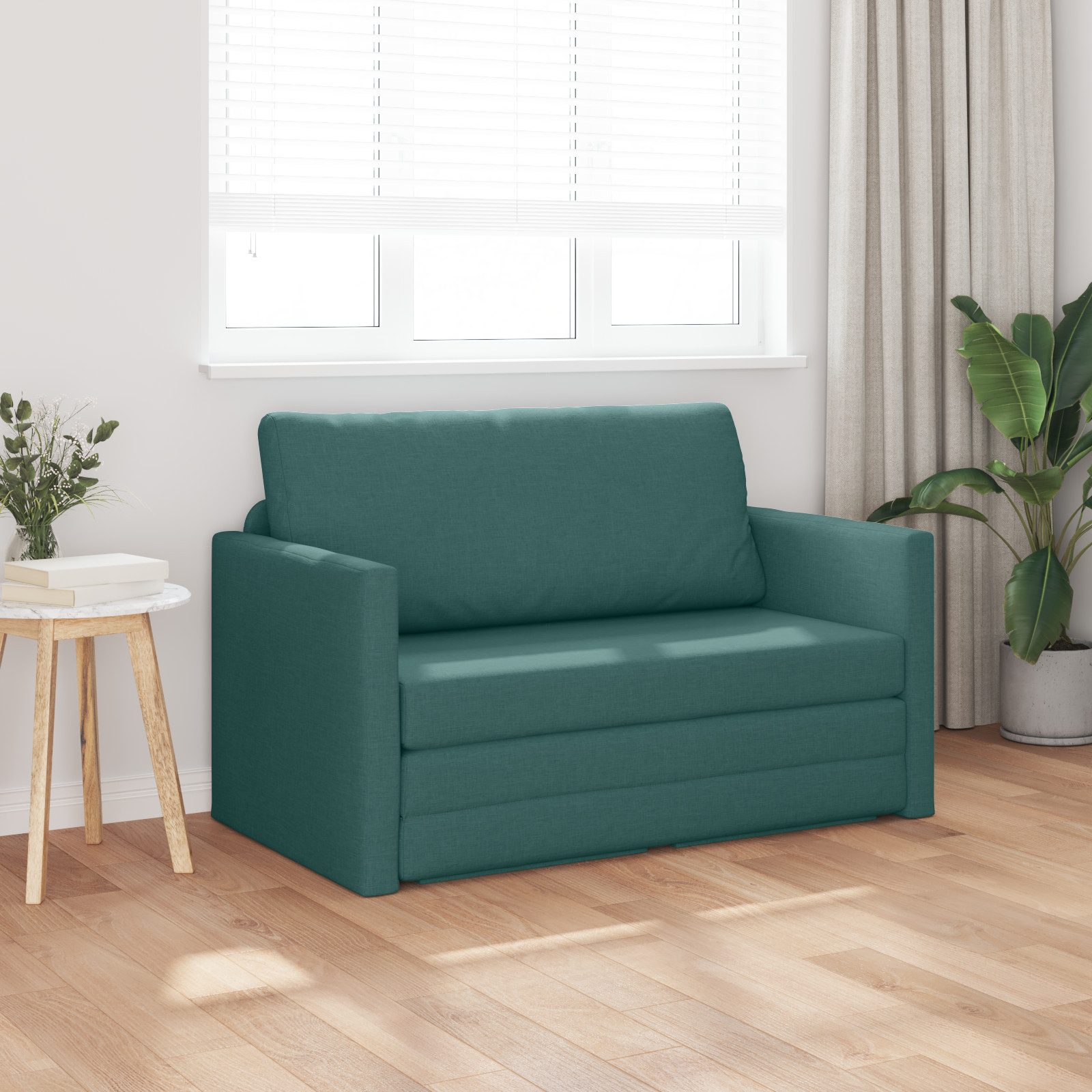 vidaXL Sofa Bodensofa Bett 2-in-1 Dunkelgrün günstig online kaufen