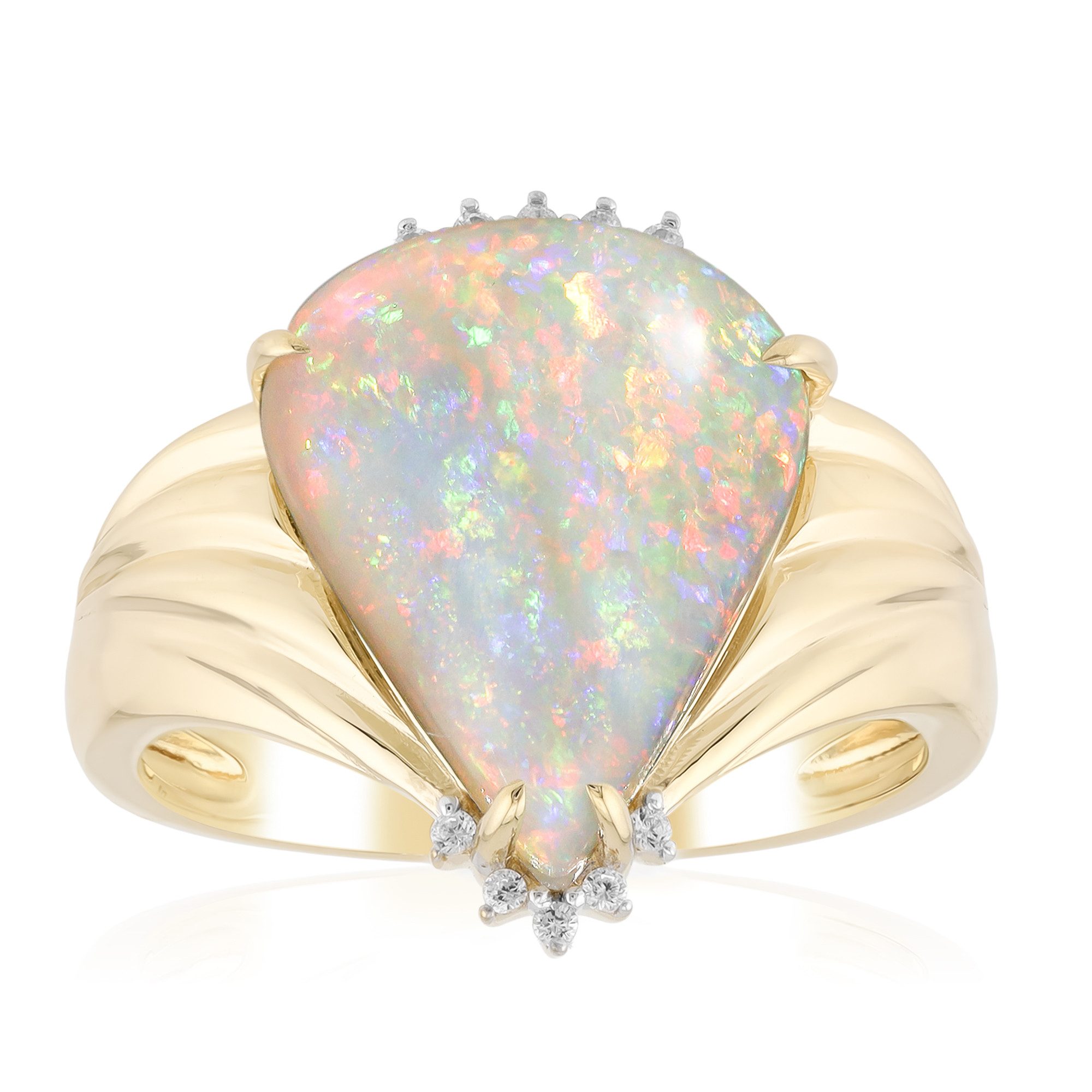 Cavill Goldring Prächtiger Mintabie-Opal-Goldring, 3,341 Karat (1-tlg)