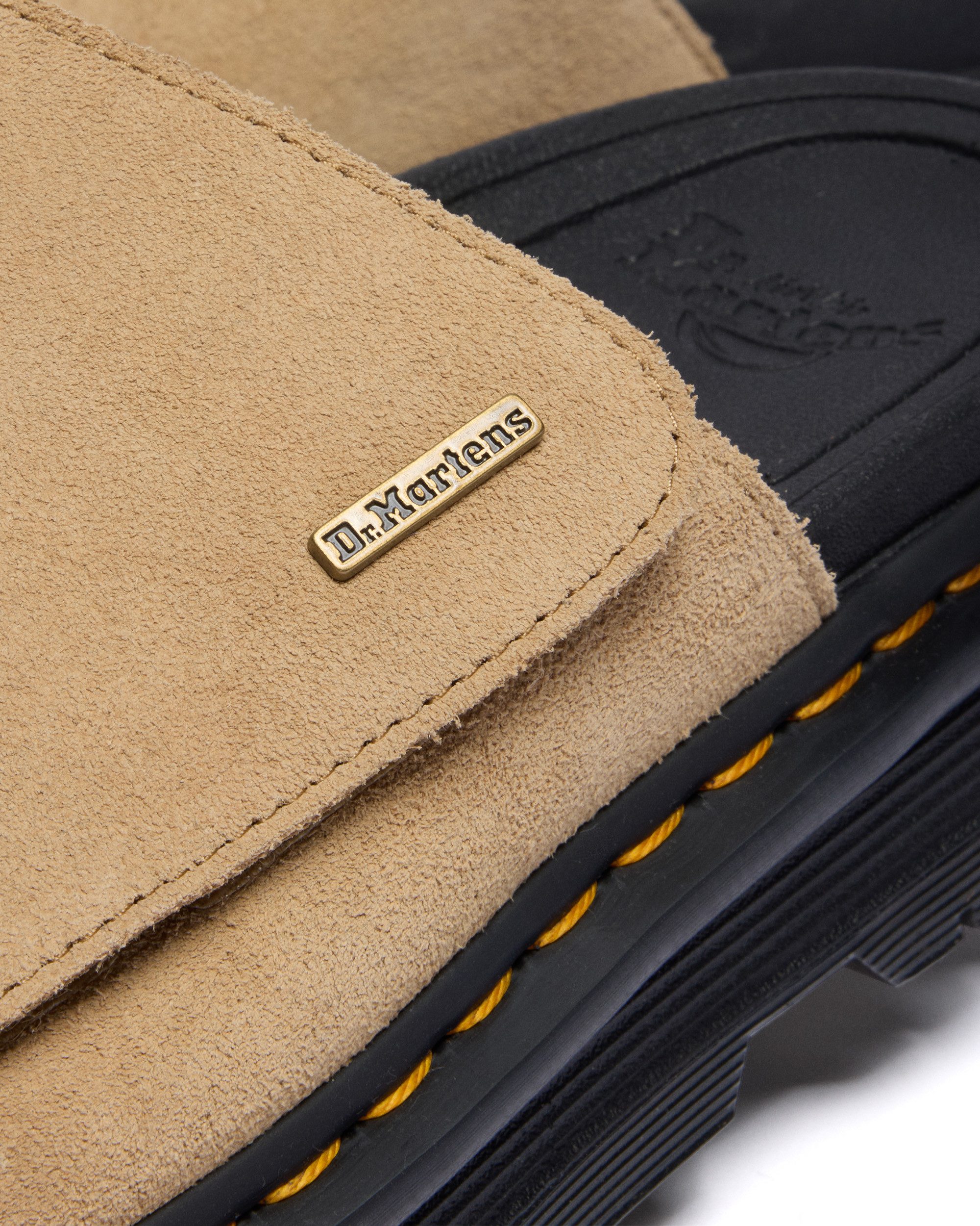 DR. MARTENS Zebzag Pantolette Plateau Slipper, Sommerschuh, Schlupfschuh mit großer Klett-Bandage