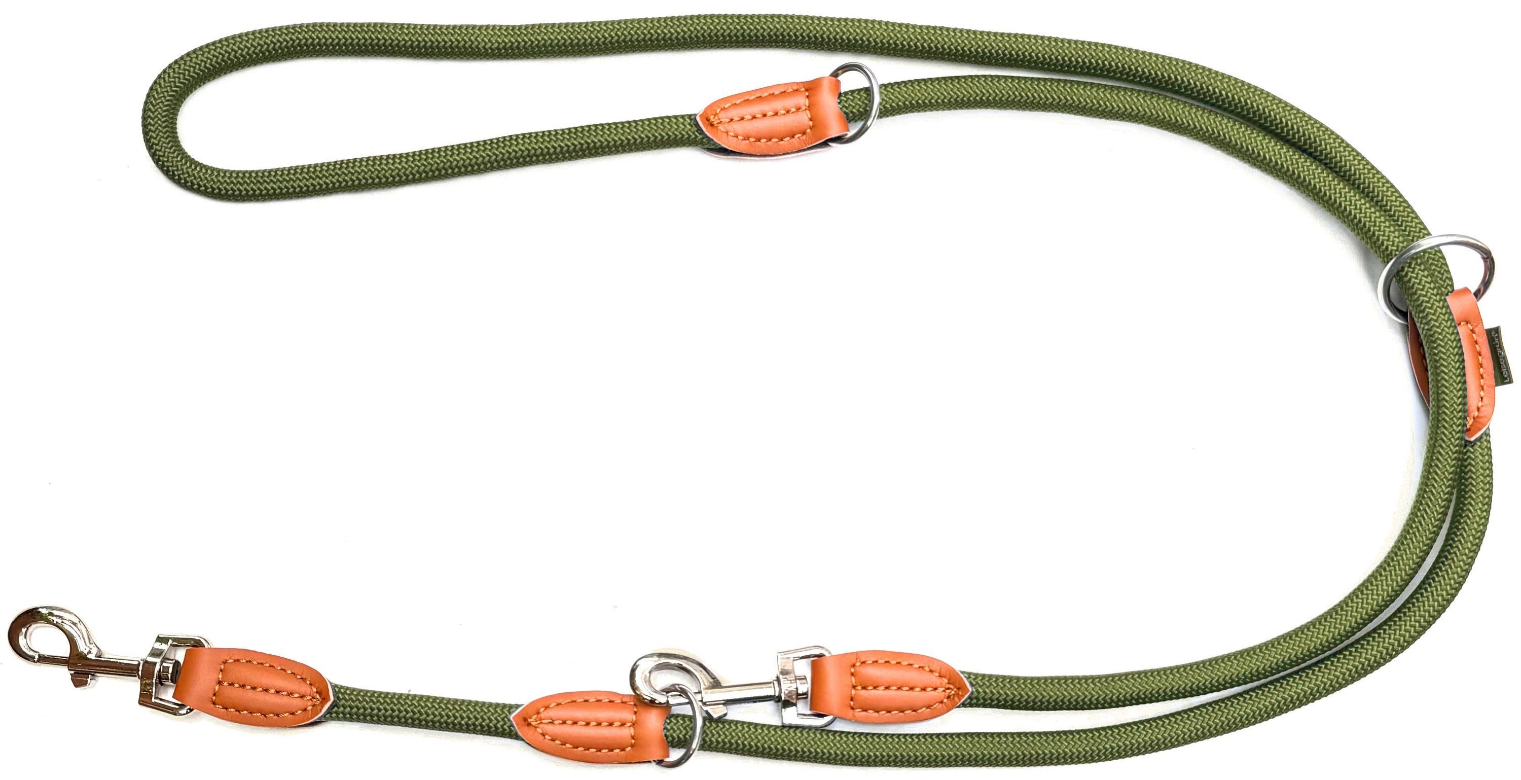 Leisegrün Hundeleine Hundeleine für große Hunde, nur 260g leicht, Hundeleine 2m - Olive, Nylon