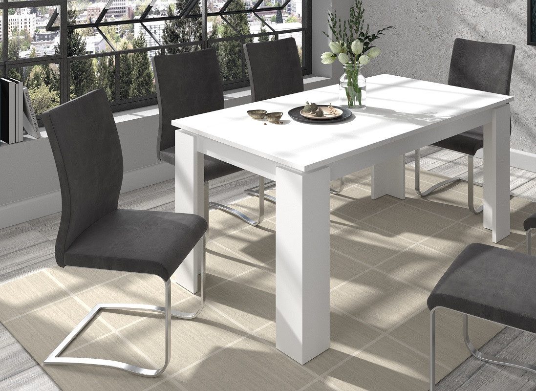 xonox.home Esstisch Esstisch Titan, Ausziehtisch, weiß, 160 (200) x 90 (No-Set)