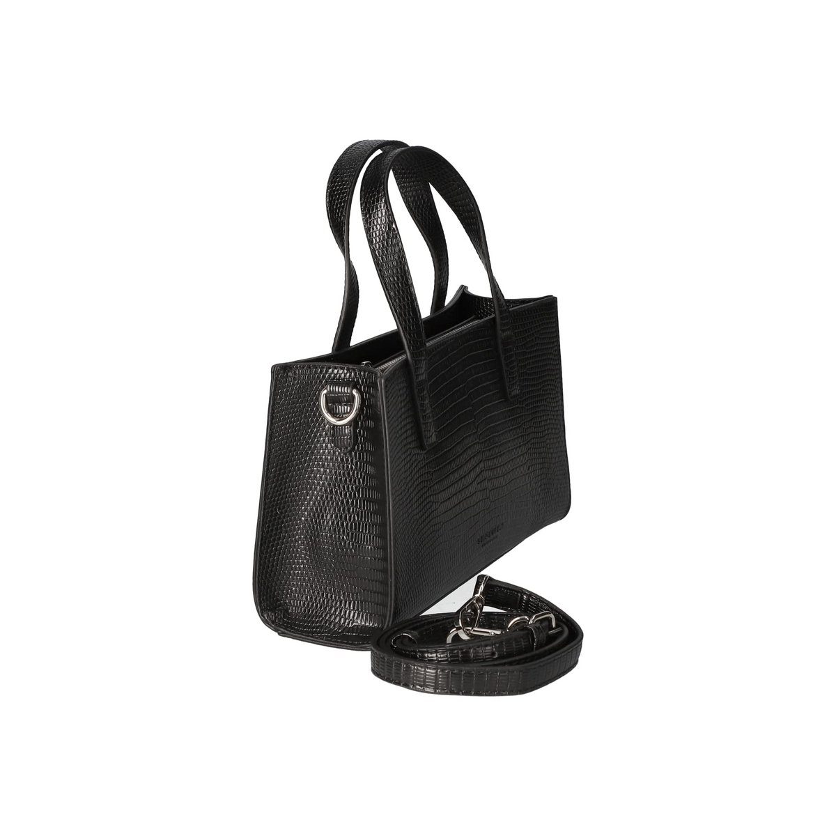 (1-tlg) Handtasche Manufaktur schwarz Seidenfelt Black