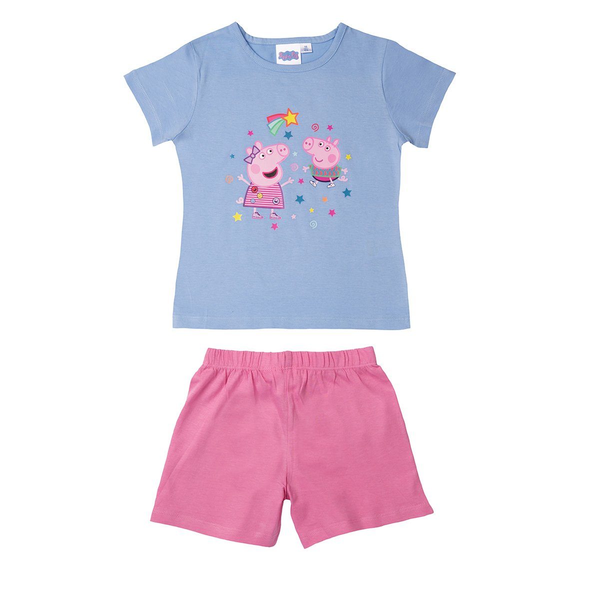 United Labels® Schlafanzug Peppa Wutz Schlafanzug für Mädchen Blau/Pink