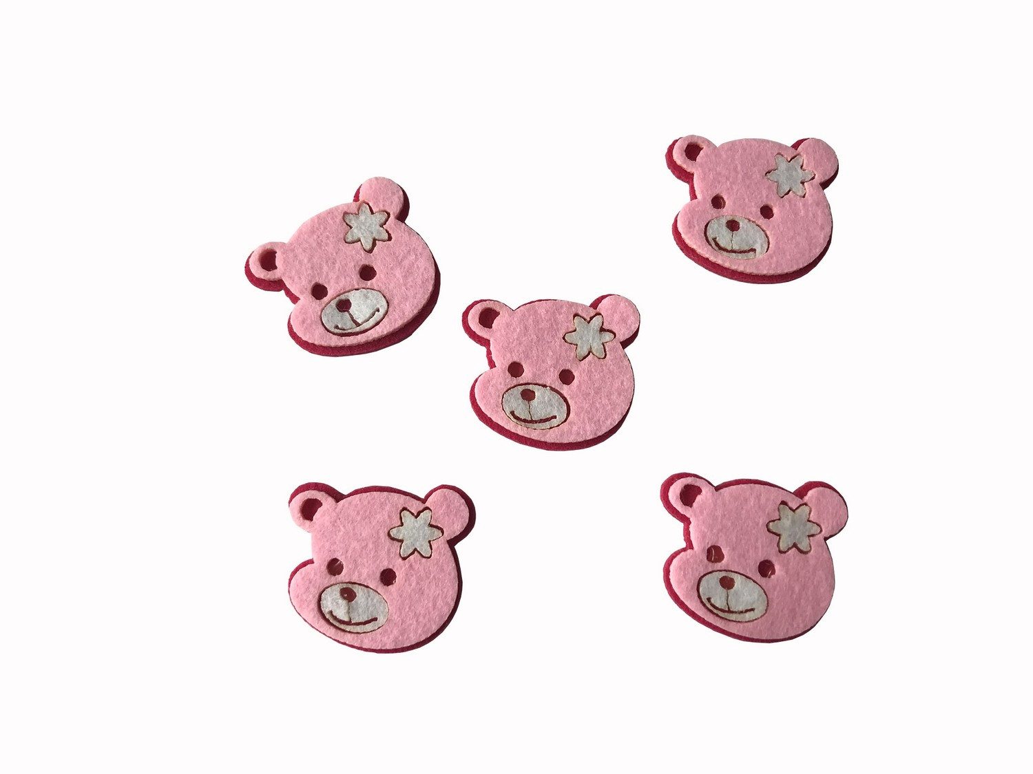 Deko AS Streudeko Streudeko aus Filz - "Teddy-Gesicht" - col. 30 rosa - ca. 3,5cm - 1 V