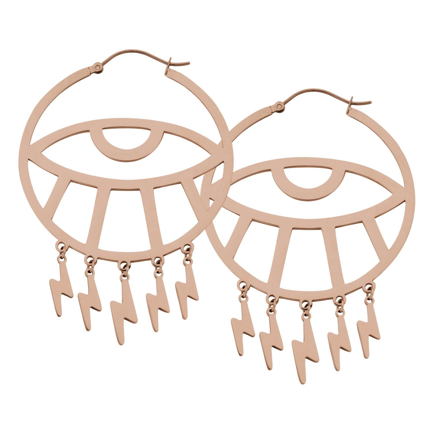 Paar Ohrhänger Thunderflash Eye Hoops - Roségold