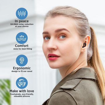 HYTIREBY Gehörschutzstöpsel Ohrstöpsel zum schlafen wiederverwendbarer Silikon, Lärm-Reduktion, Gehörschutz, Earplugs für Konzerte