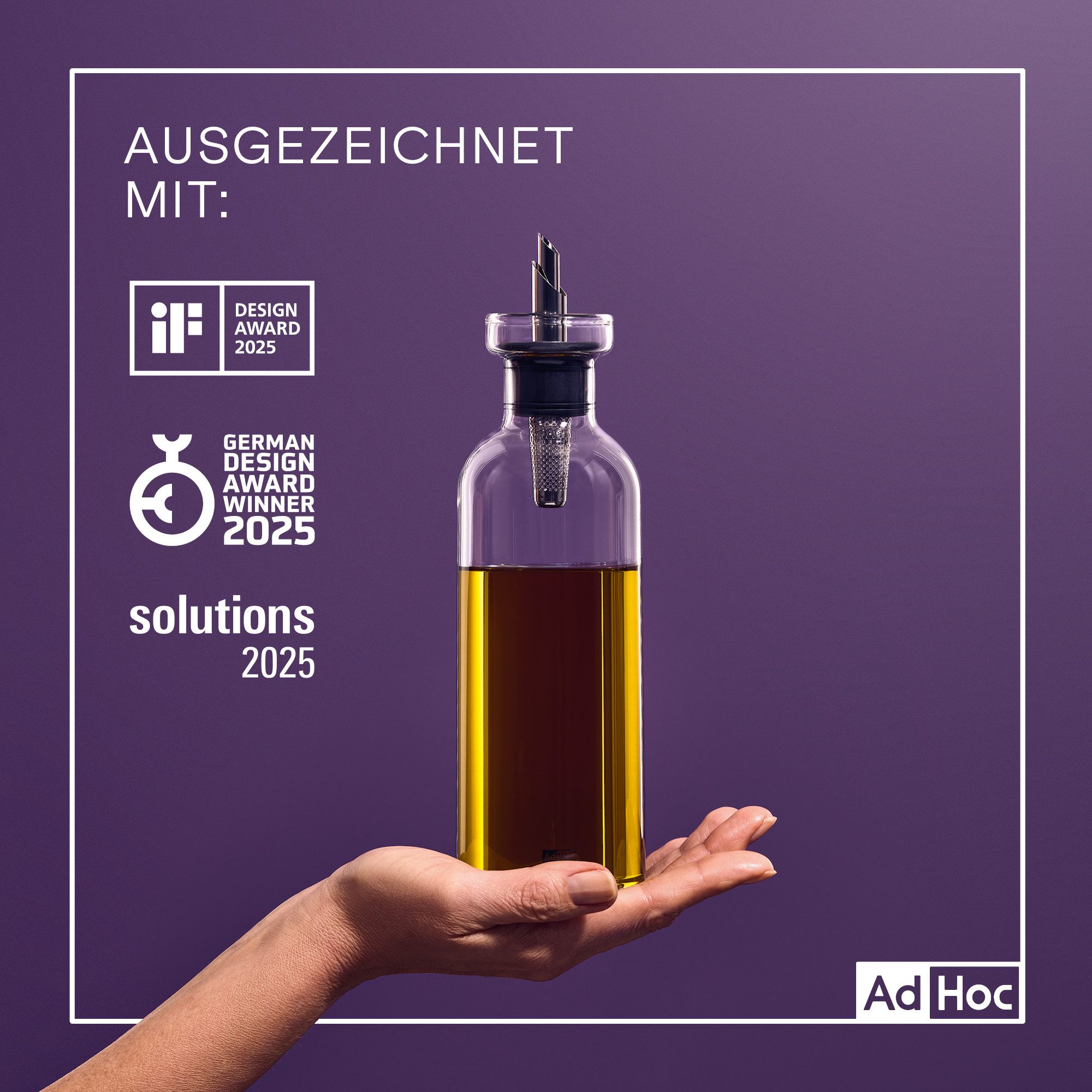 AdHoc Ölspender AromaPour, (1-tlg), der 4in1 Genussexperte für Öl oder Essig 120ml