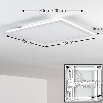 hofstein Panel »Vacil« modernes LED Panel aus Aluminiumin Weiß, 3000 Kelvin, 30 Watt, 2400 Lumen, eckiges Deckenpanel in flachem Design