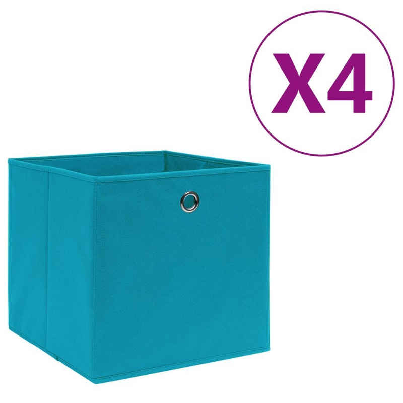 vidaXL Aufbewahrungsbox Aufbewahrungsboxen 4 Stk. Vliesstoff 28x28x28 cm Babyblau (4 St)