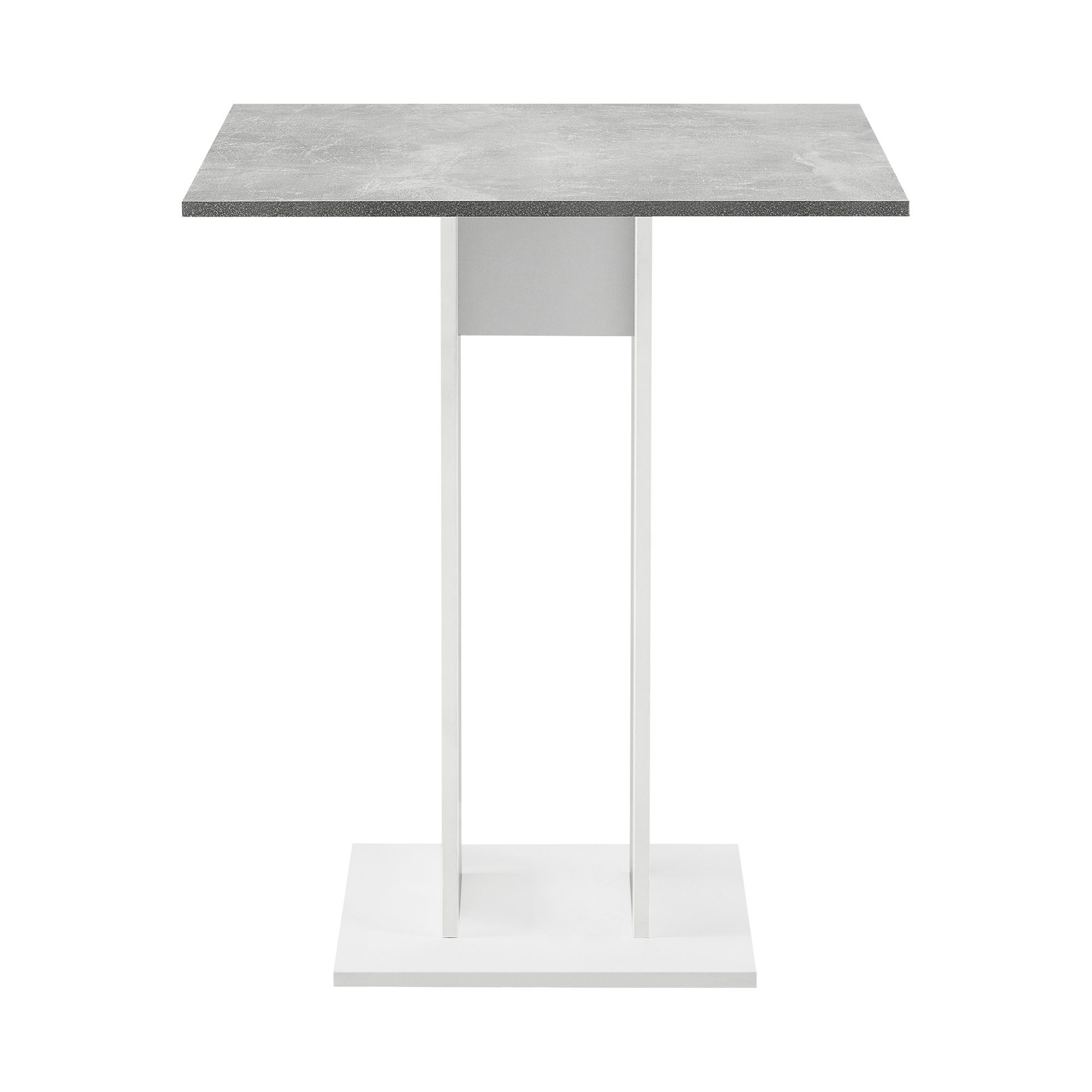 »Lindesnes« 65x65x78cm Säulentisch quadratisch betonfarben en.casa Küchentisch, weiß /