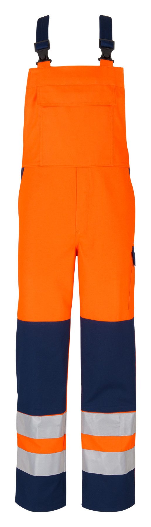BEB beb HANDWERK Herren Latzhose WARNSCHUTZ BW Mix Orange/Marine