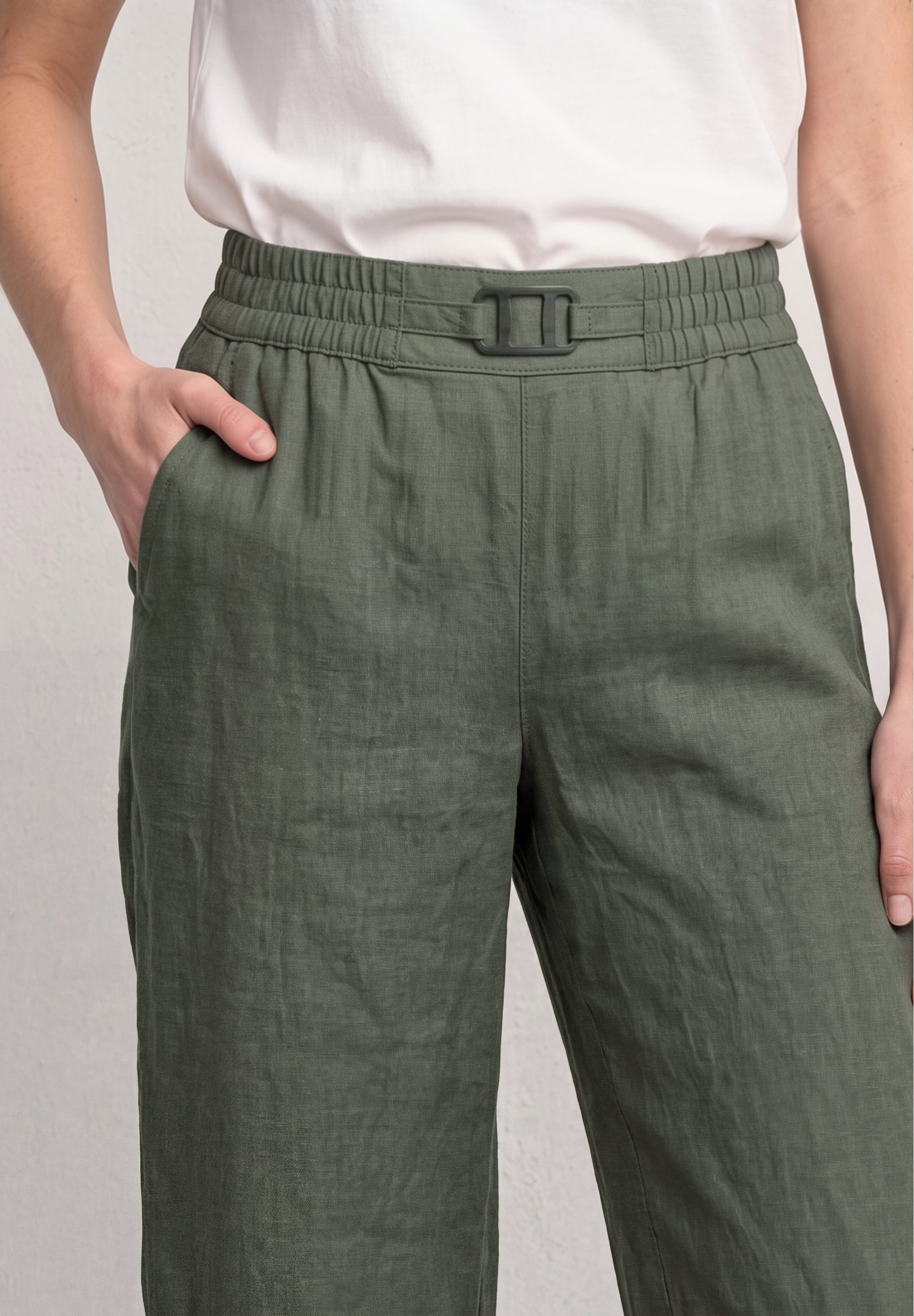STREET ONE Stoffhose Style Emee Leinenhose mit Schnallendetail