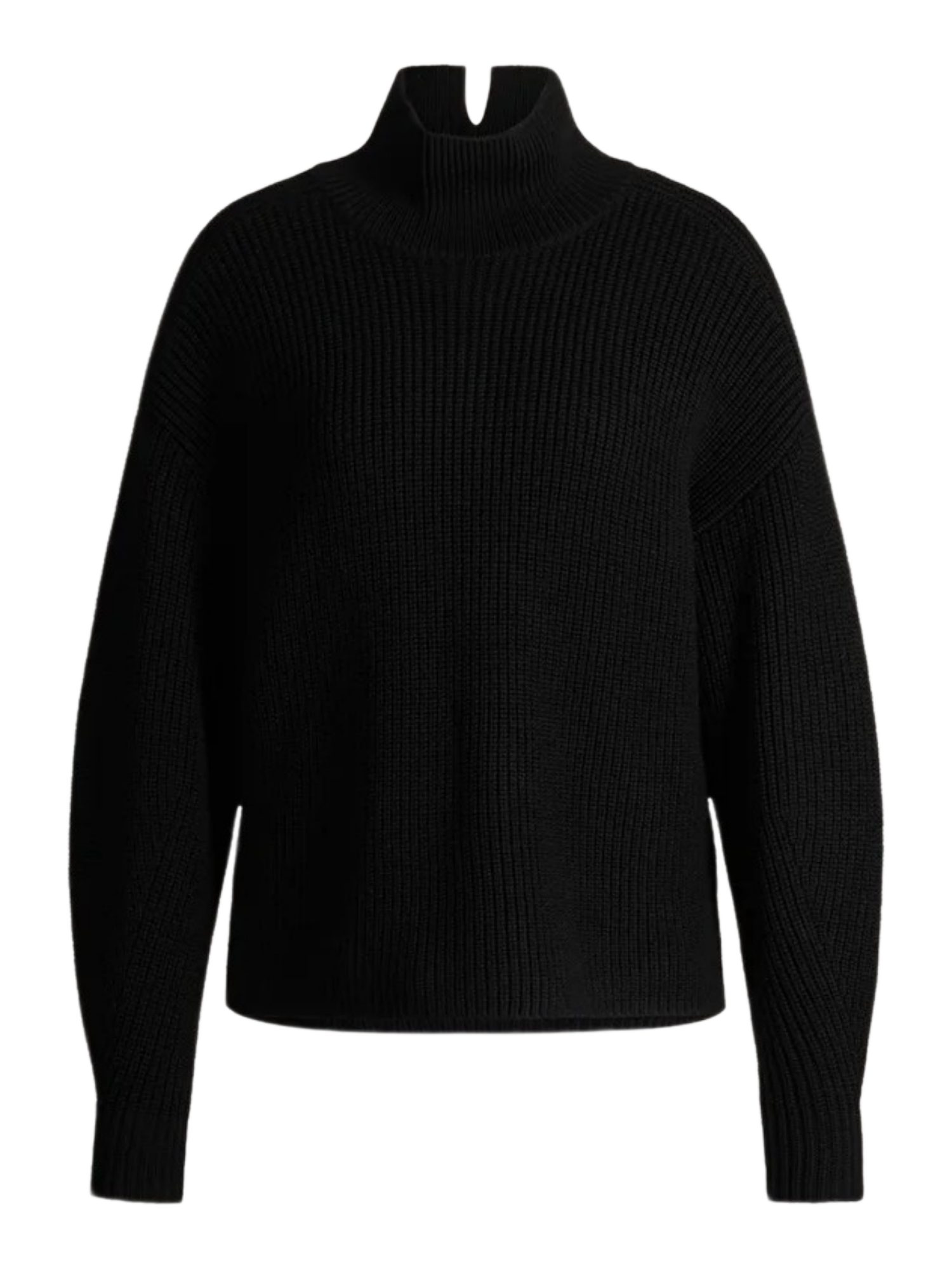 Windsor Langarmshirt schwarz,Casual,Wolle,Strukturiert,Stehkragen,Langarm,Regular Fit