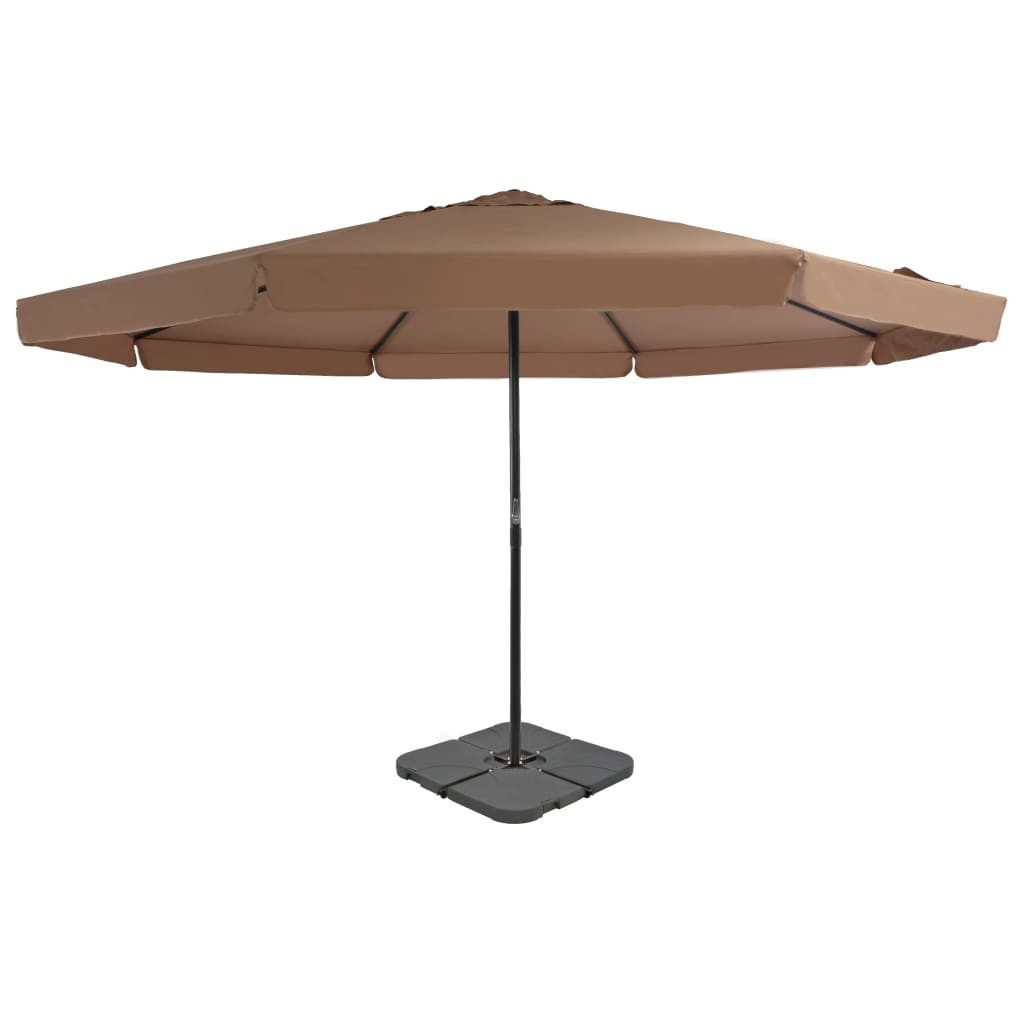 vidaXL Sonnenschirm Sonnenschirm mit Tragbarem Sonnenschirmständer Taupe