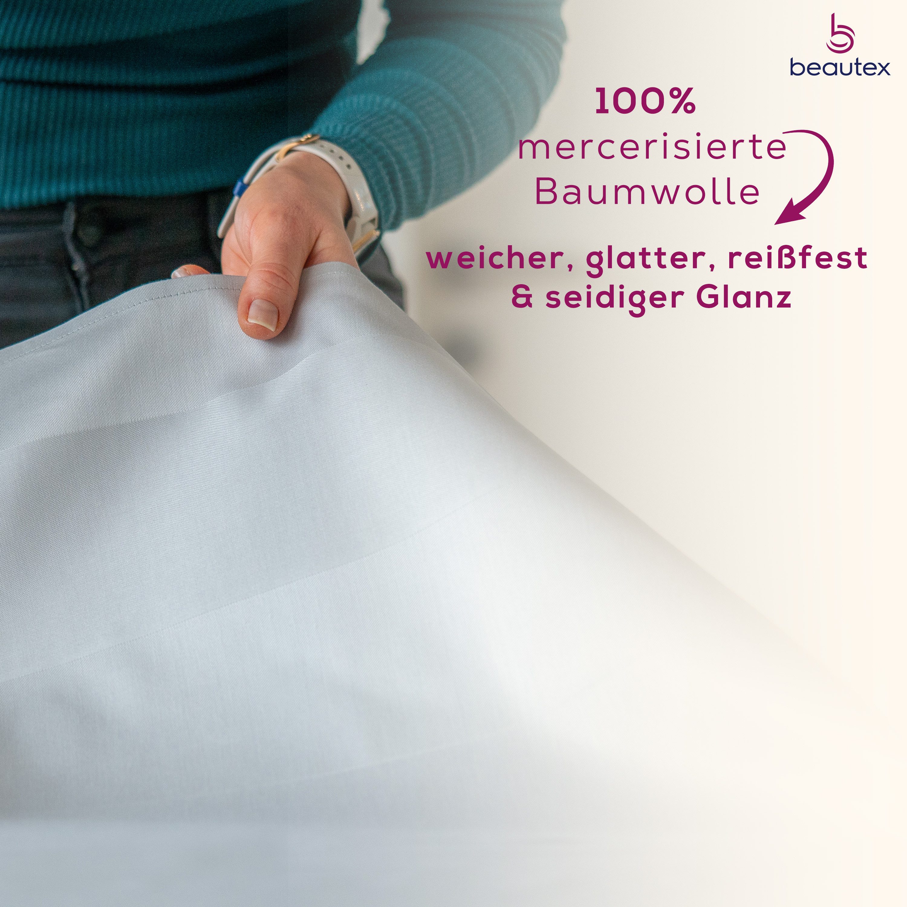 Beautex Tischdecke Damast Tischdecke, 100% mercerisierte Vollzwirn Baumwoll günstig online kaufen
