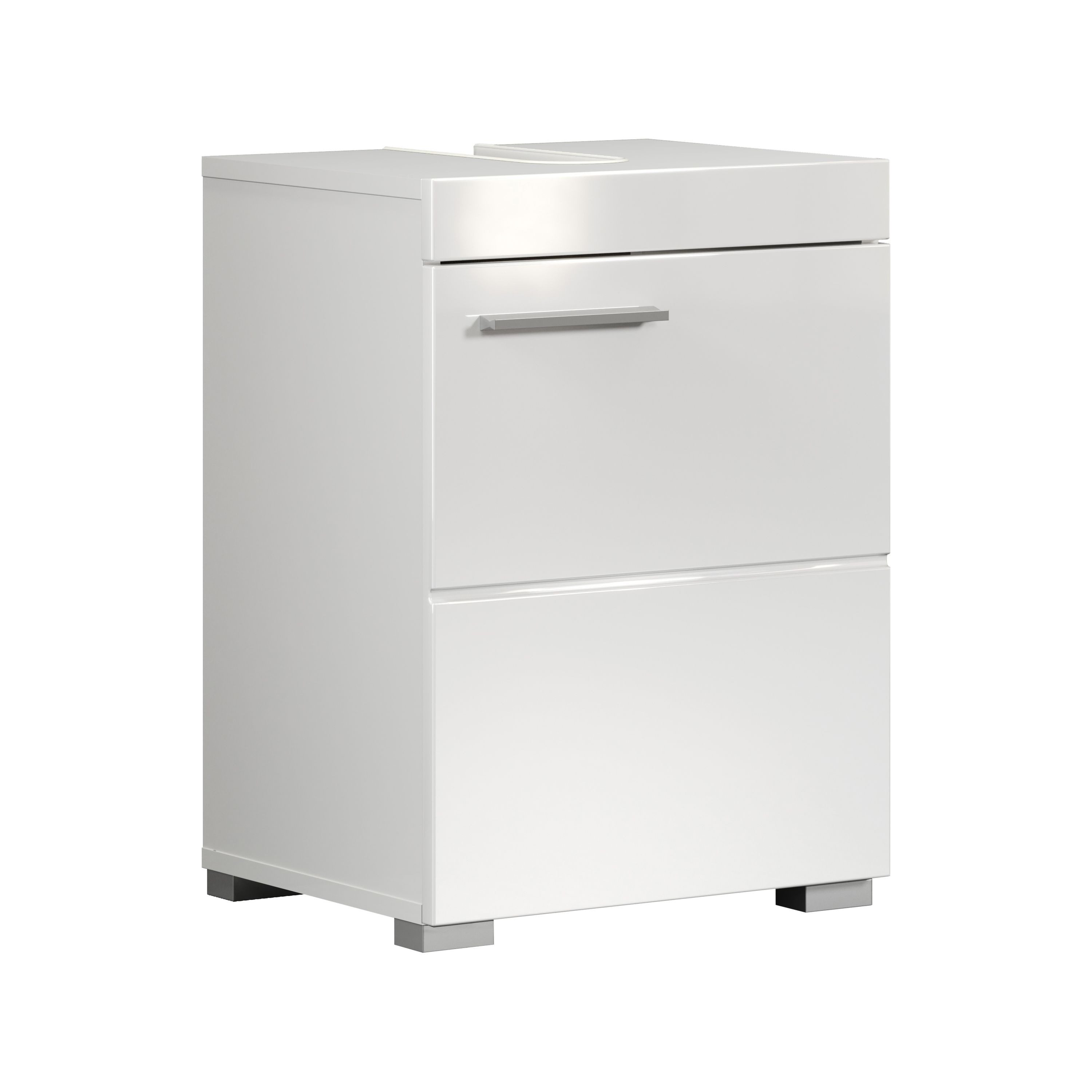trendteam Waschbeckenunterschrank Badunterschrank in Weiß Melamin & Weiß Hochglanz B/H/T: 40x56x34 cm – Bild 5 von 5