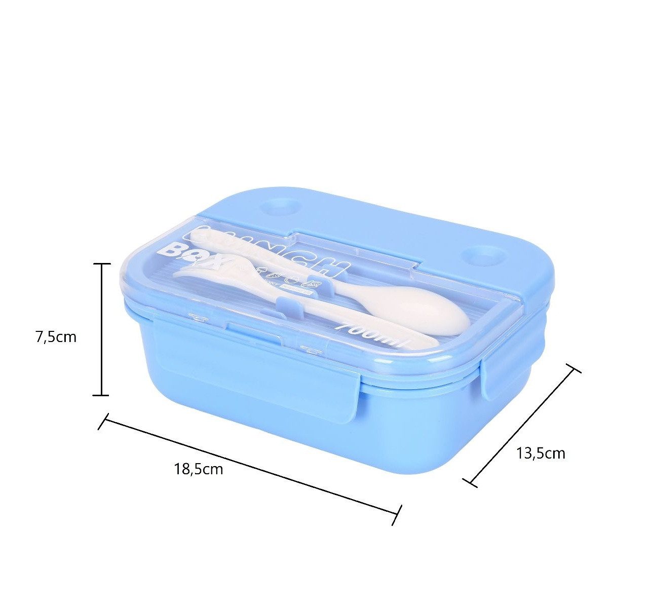 Cheffinger Lunchbox mit Besteck 700 ml - Brotdose mit 3 Fächern für Schule & Büro, Kunststoff, (4-tlg), mit Löffel & Gabel, 700 ml – Bild 5 von 5