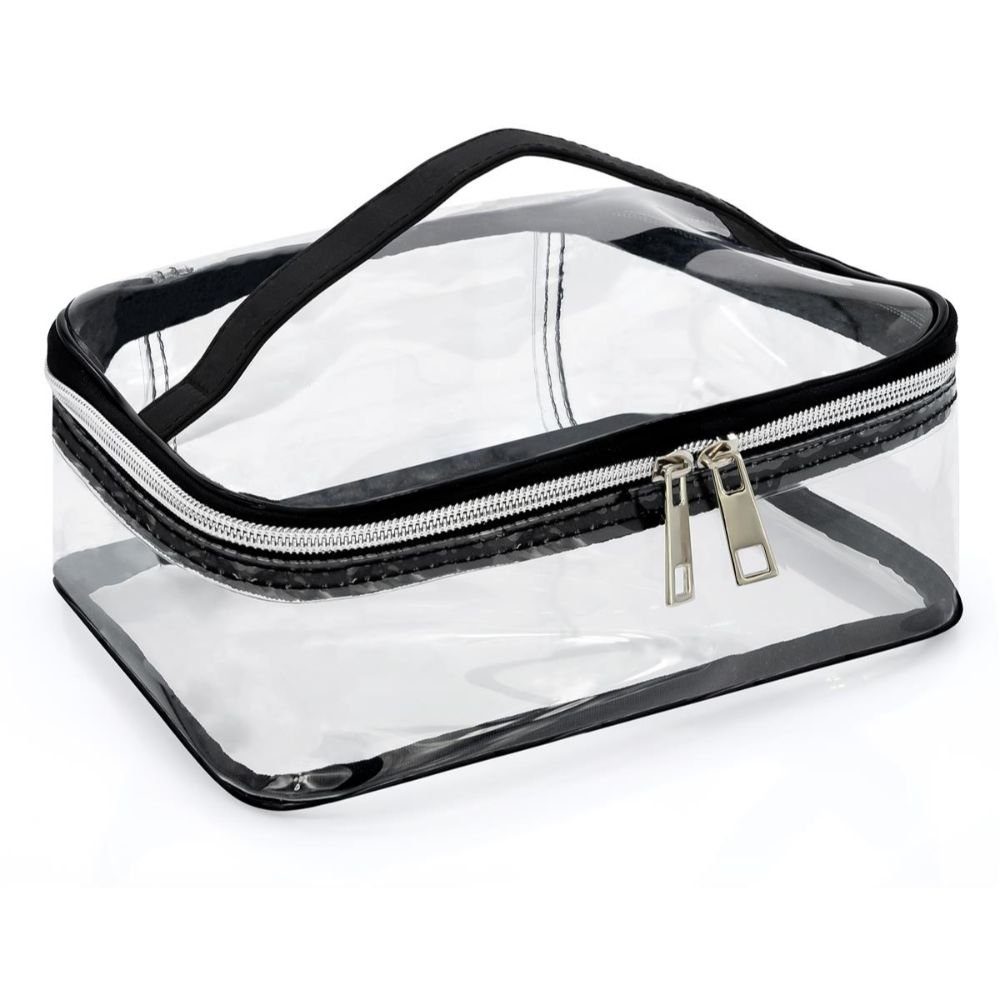 Trawila Transparente Kosmetiktasche, Groß (ca. 31x23x13 Cm), Rose, Wasserabweisend – Ideal Für Reisen