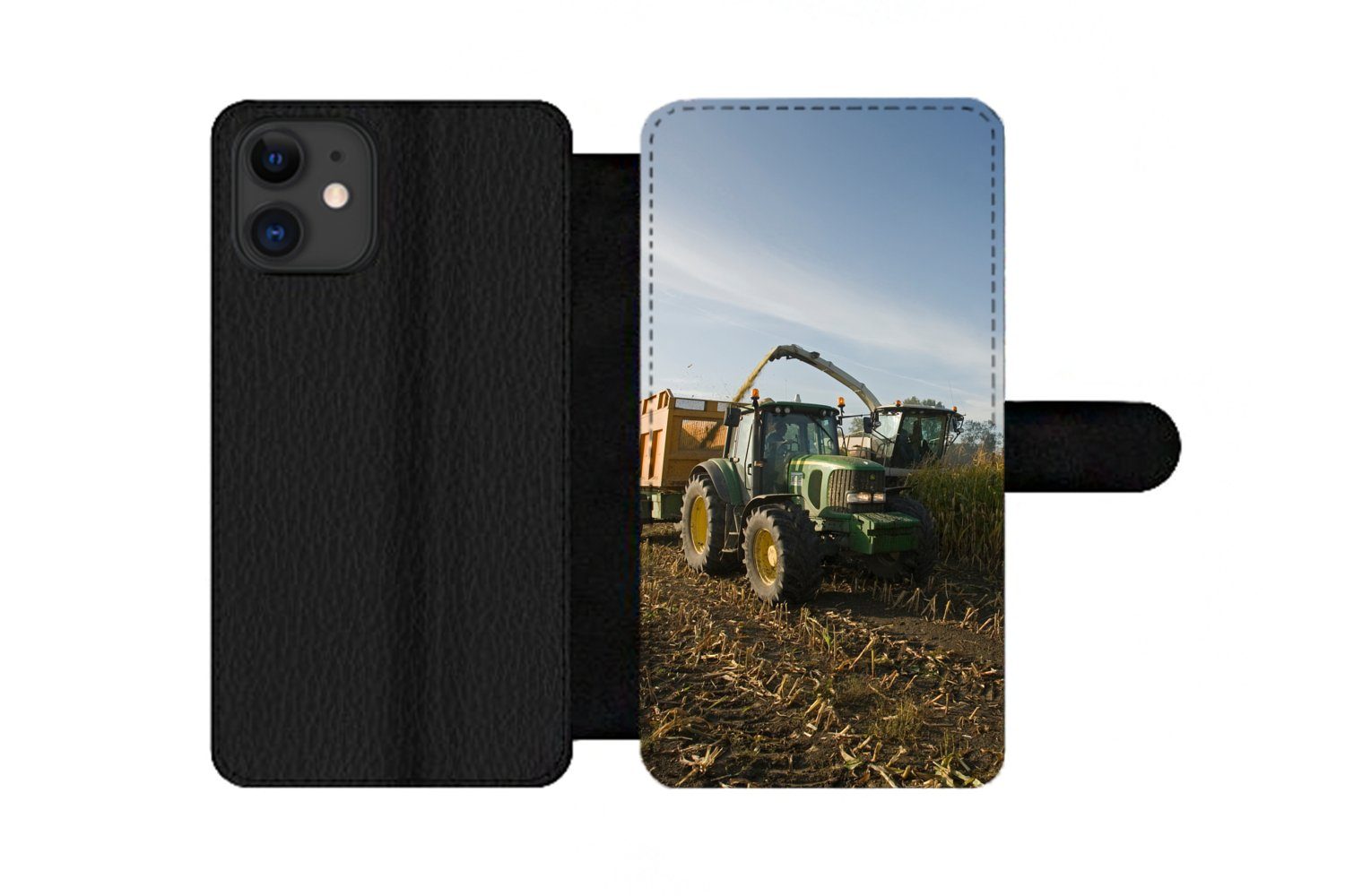 MuchoWow Handyhülle Traktor - Anhänger - Mais - Grün - Landleben, Handyhülle Telefonhülle Apple iPhone 11
