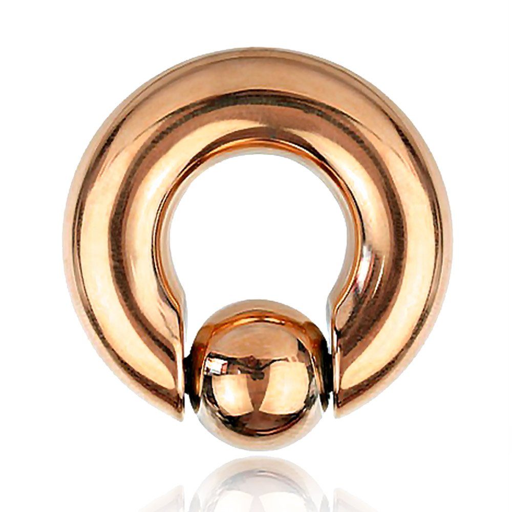 Intimpiercing Klemmring Septumpiercing Ring, Ohrpiercing Out in mit Kugel Clip viva-adorno Ring Nasenpiercing Ball Rosegold Brustpiercing BCR XXL Spring Pop Closure Piercing