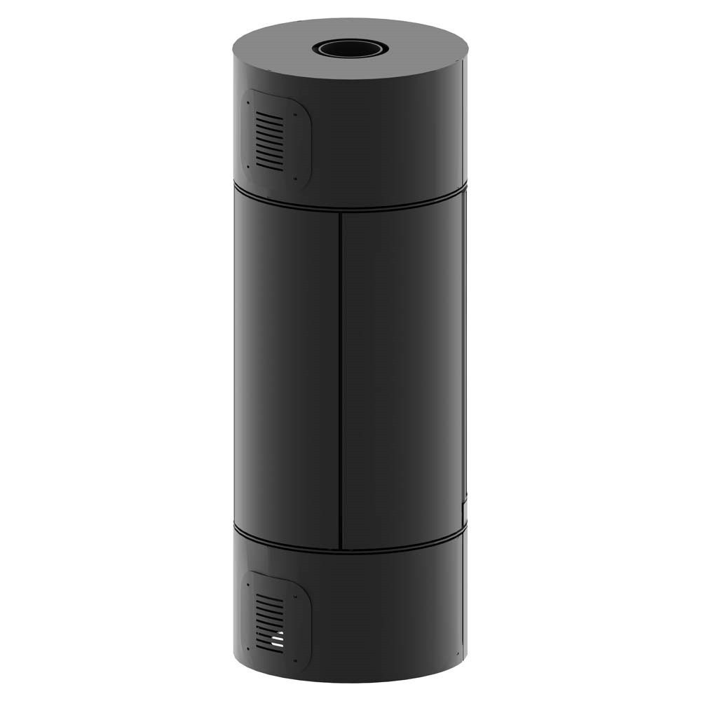 Hitze Kaminofen Hitze Charuto - Freistehender runder Kamin mit gebogenem Dekorglas, 8,5 kW