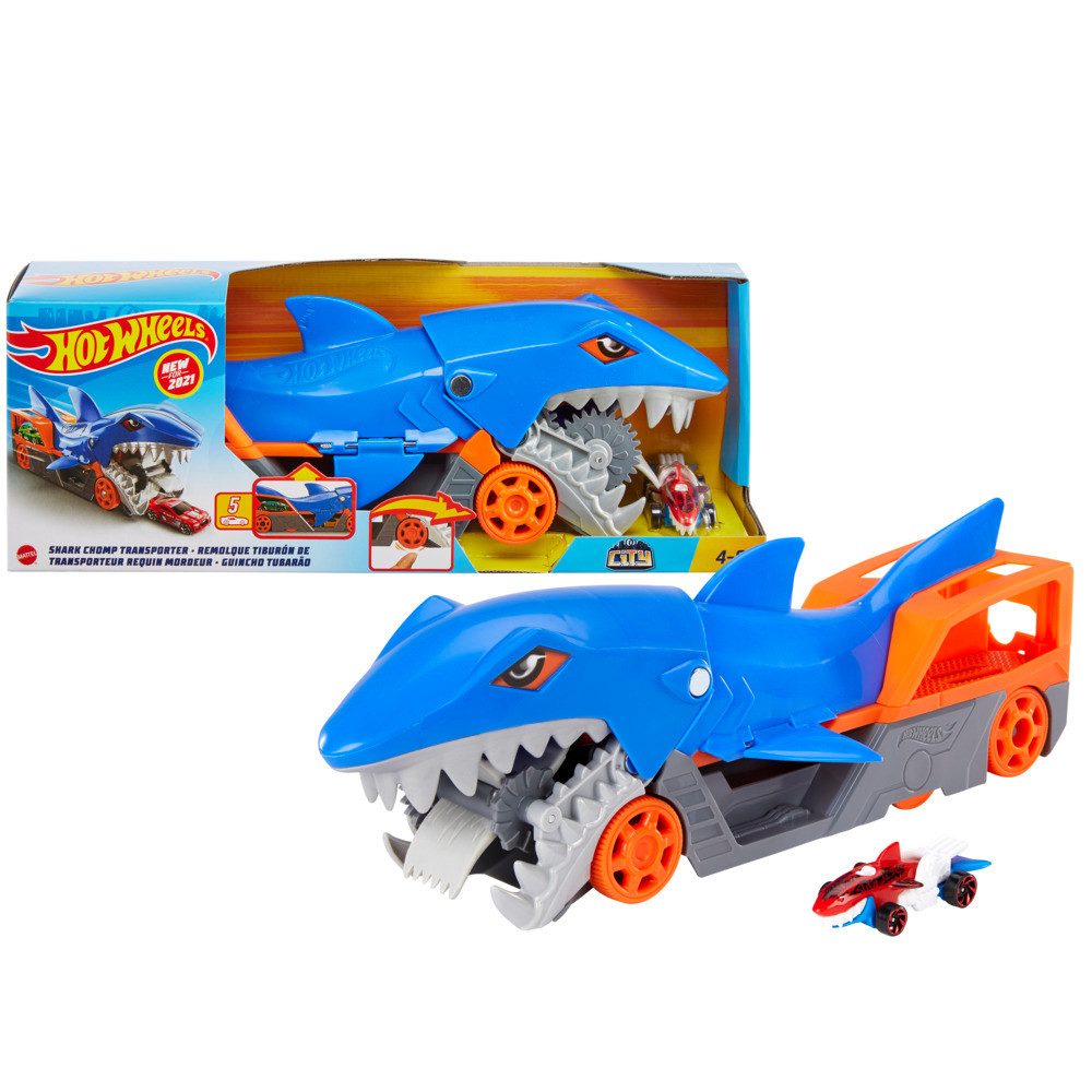Mattel® Autorennbahn Hot Wheels Hungriger Hai Transporter