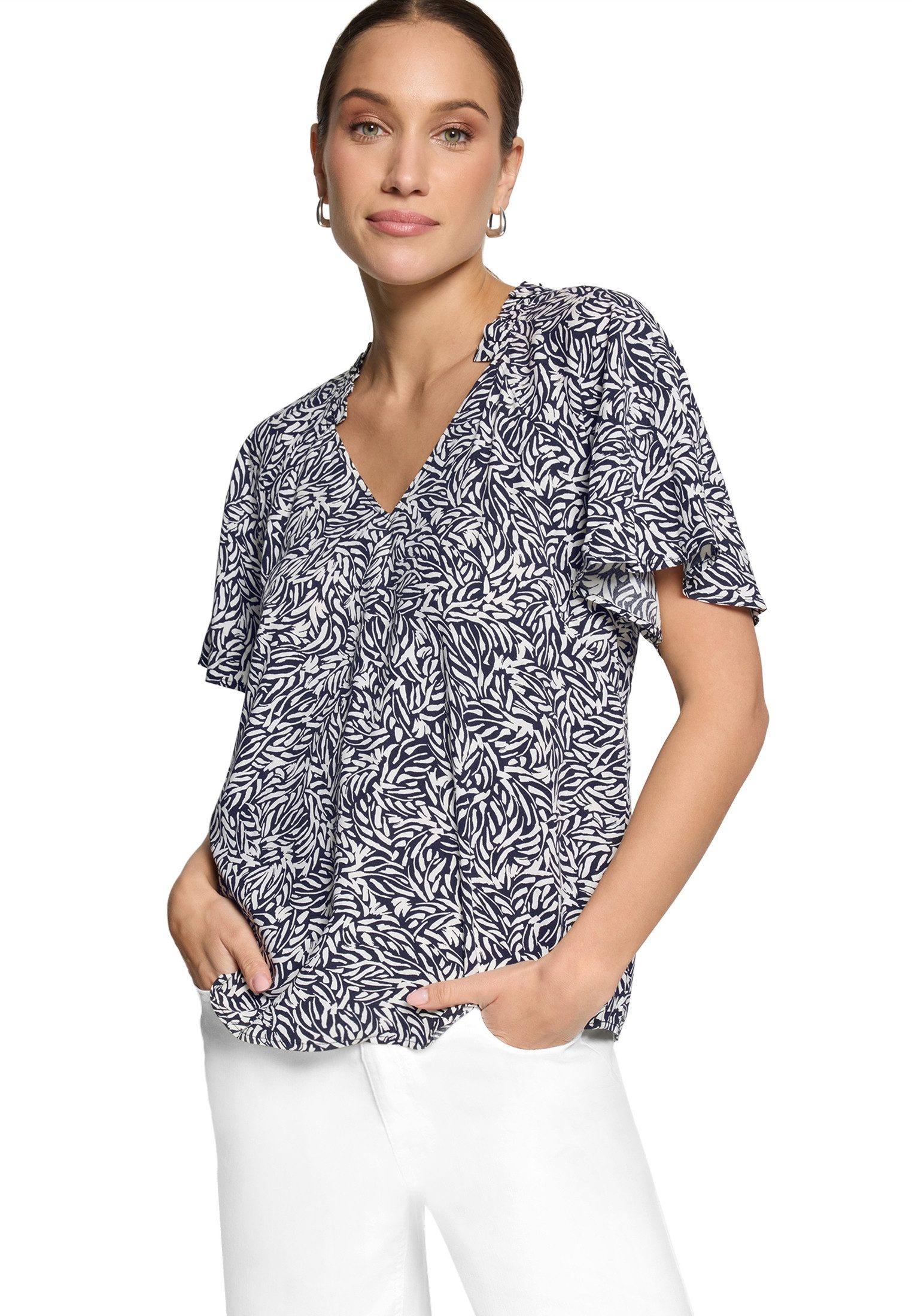 Zero Kurzarmbluse Damen mit Print.