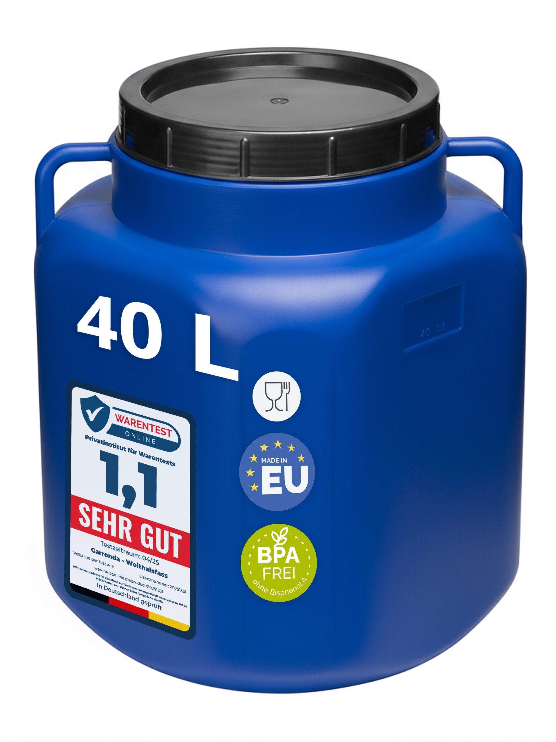 Garronda Regentonne 40L BPA-frei quadratisches Fass und Behälter mit Deckel günstig online kaufen