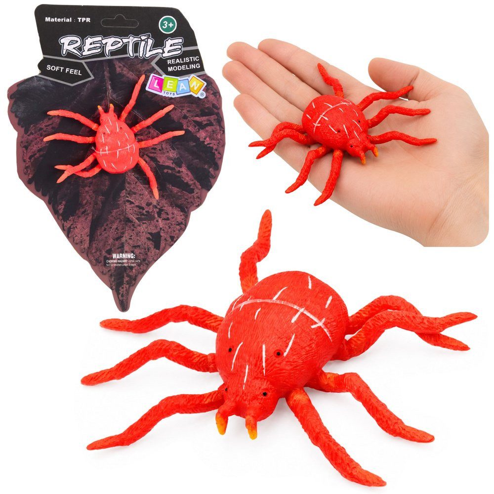 Wisam Lernspielzeug Spinnenfigur aus rotem Gummi, dehnbar, realistisch, 12 cm