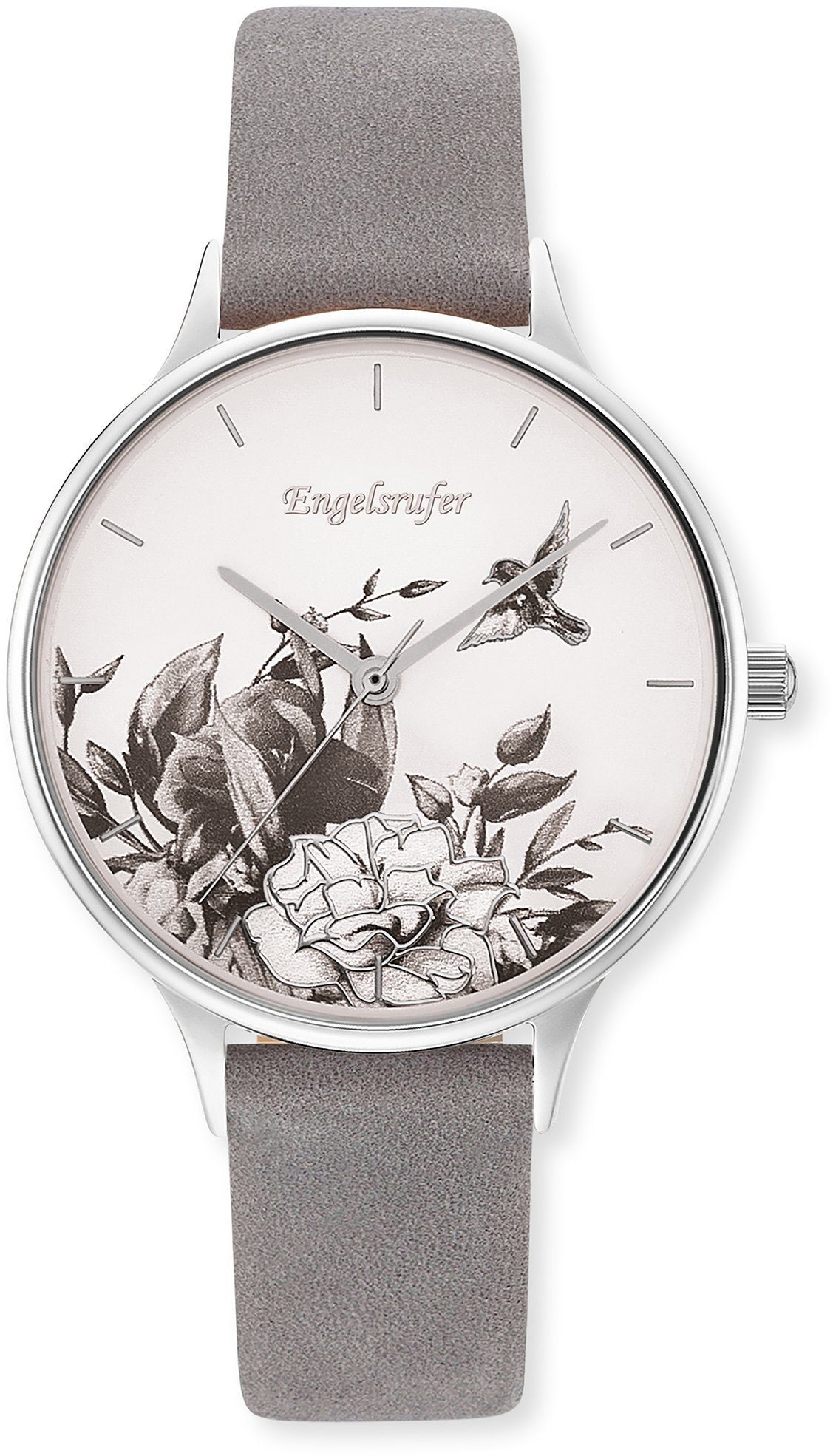 Engelsrufer Flower ERWA-FLOWER1-NGY1-MS, Armbanduhr, Damenuhr, Lederarmband, analog