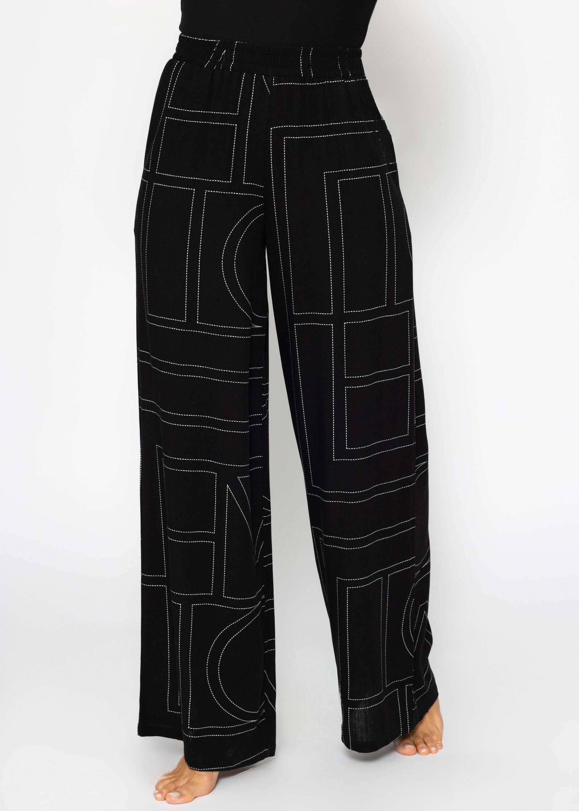SASSYCLASSY Stoffhose Schlupfhose mit Print für günstig online kaufen