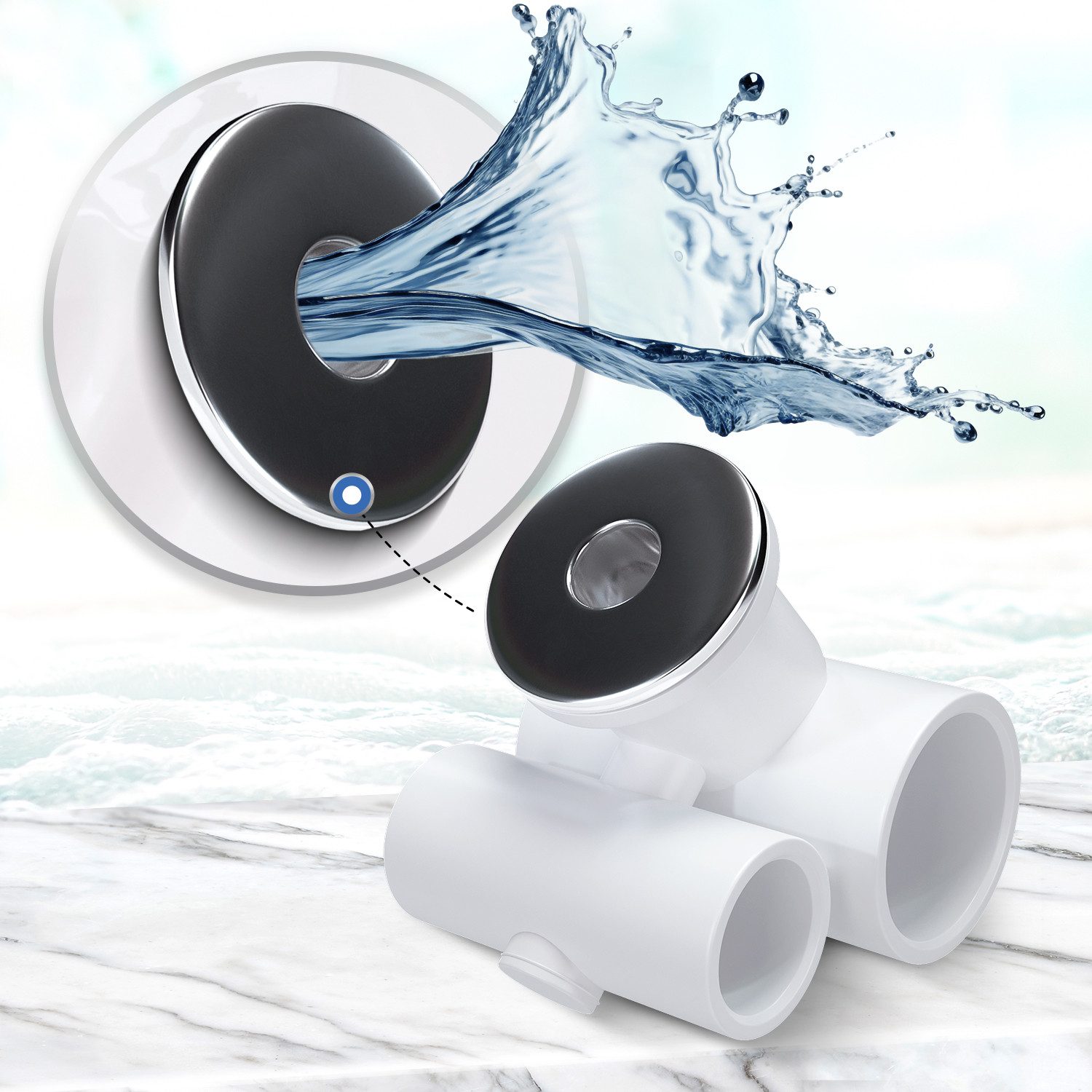 AQUADE Massagedüse Rückendüse, verchromt für Whirlpool Jacuzzi