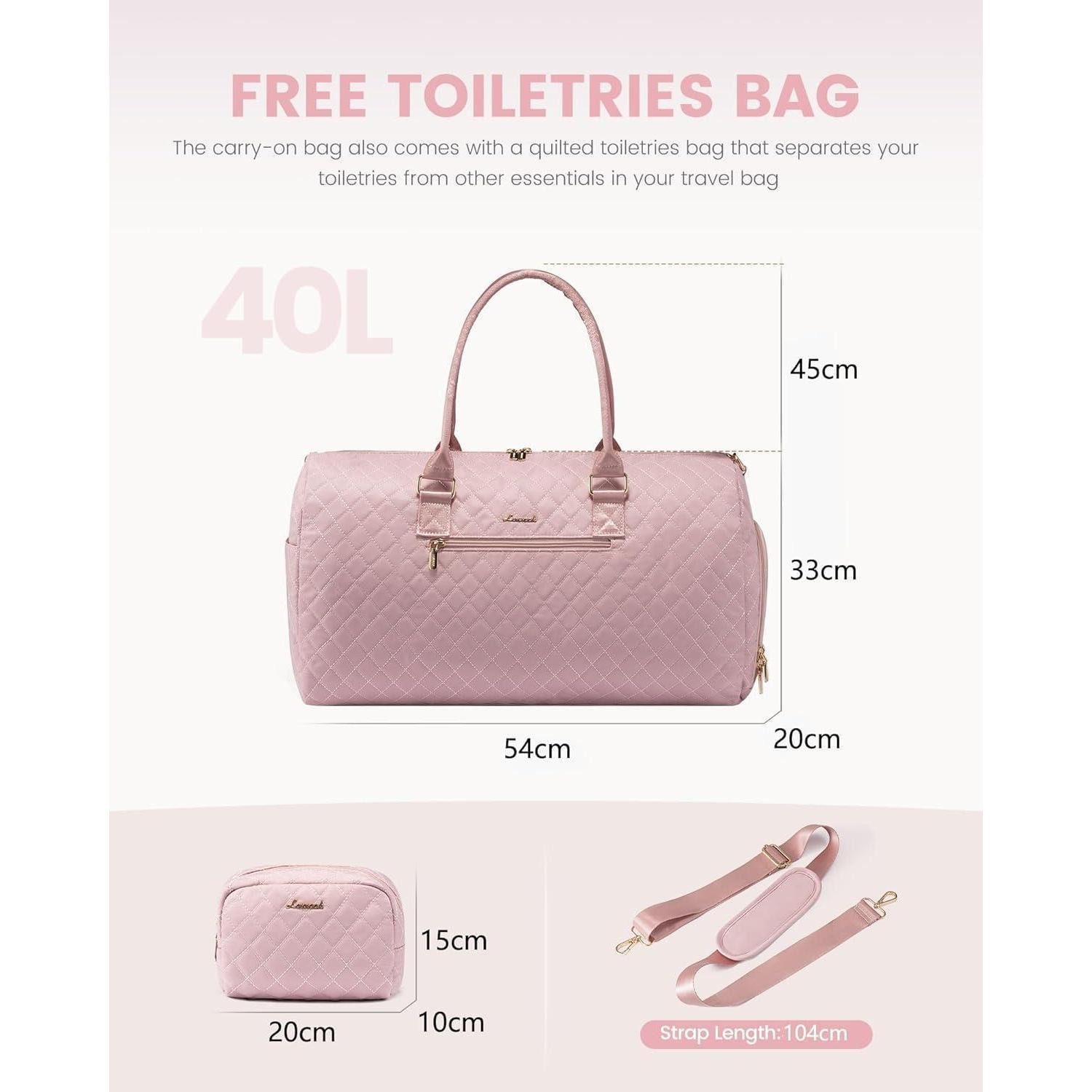 LuxusKollektion Reisetasche Sporttasche Damen Reisetasche Weekender Travel Bag Rosa wasserdicht