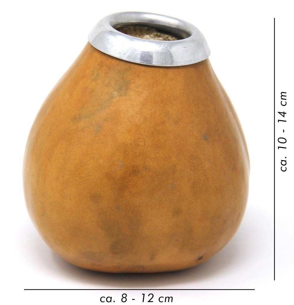 Quertee Teesieb Mate Trinkbecher Mate Calebasse aus Kürbis das natürliche Trinkgefäß, (1-St)