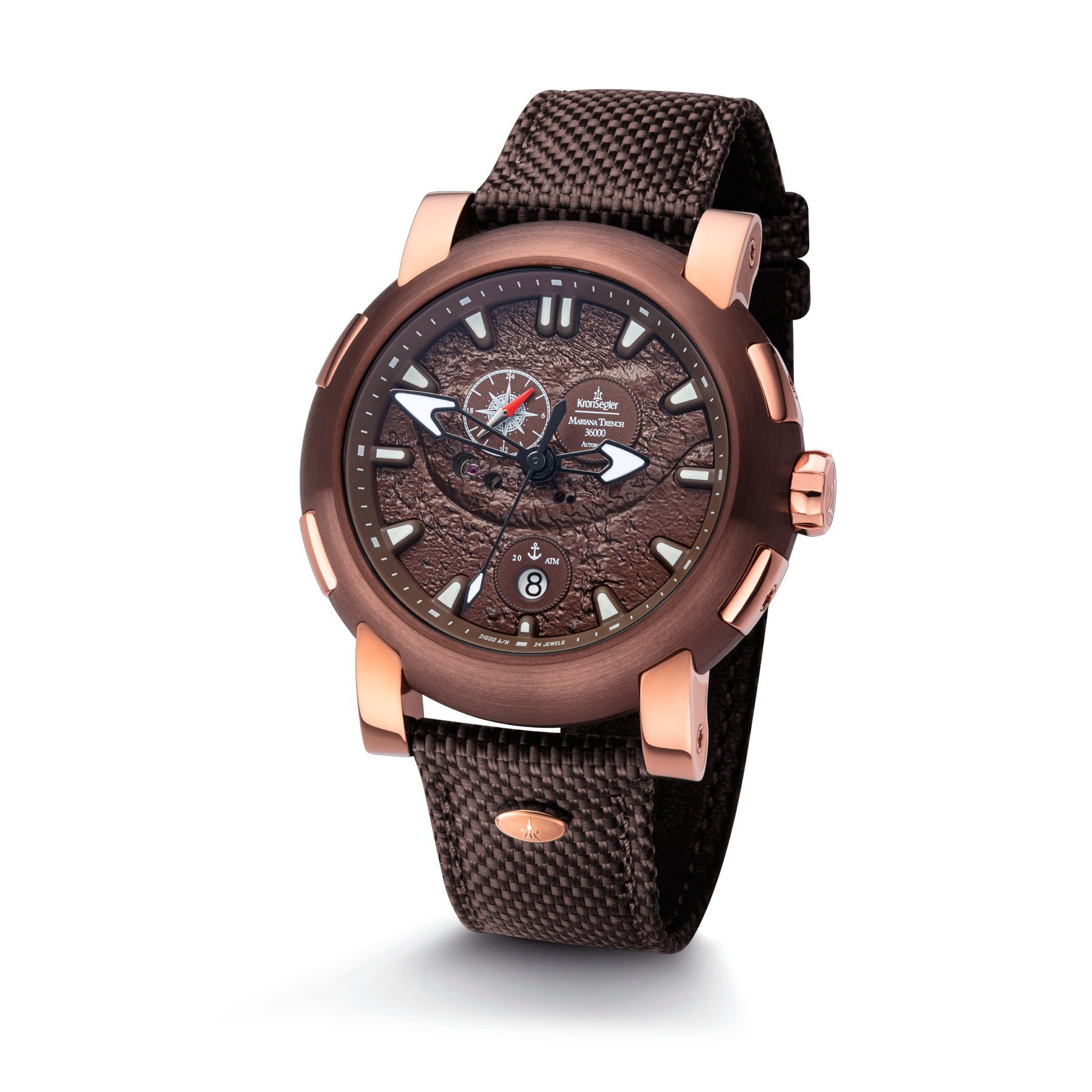 Automatikuhr Mariana Trench PU-Nylonband 46 mm KS738ro-br