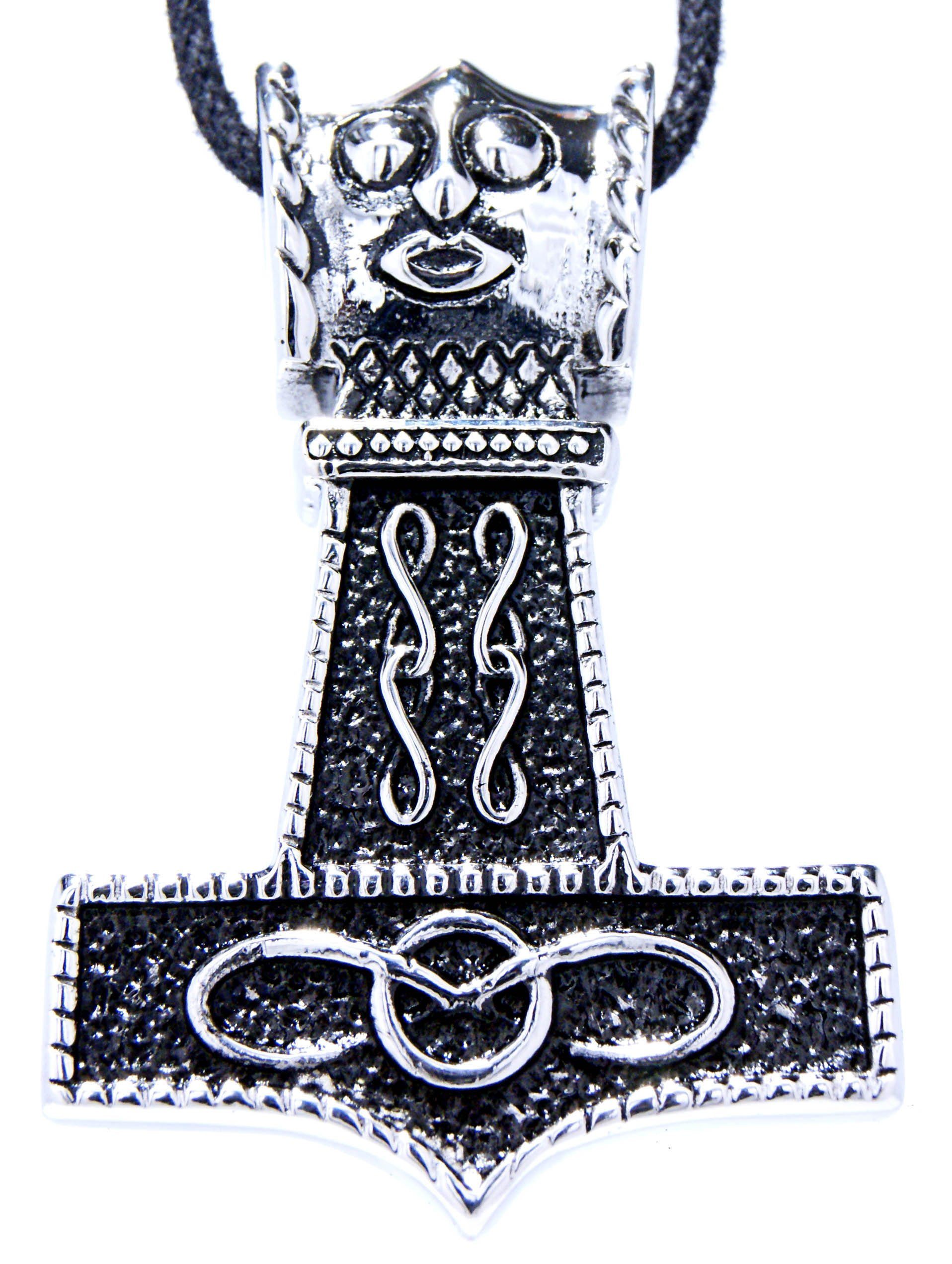 Kiss Anhänger of Edelstahl Thor Leather Hammer Kettenanhänger Thorshammer Mjölnir Thorhammer